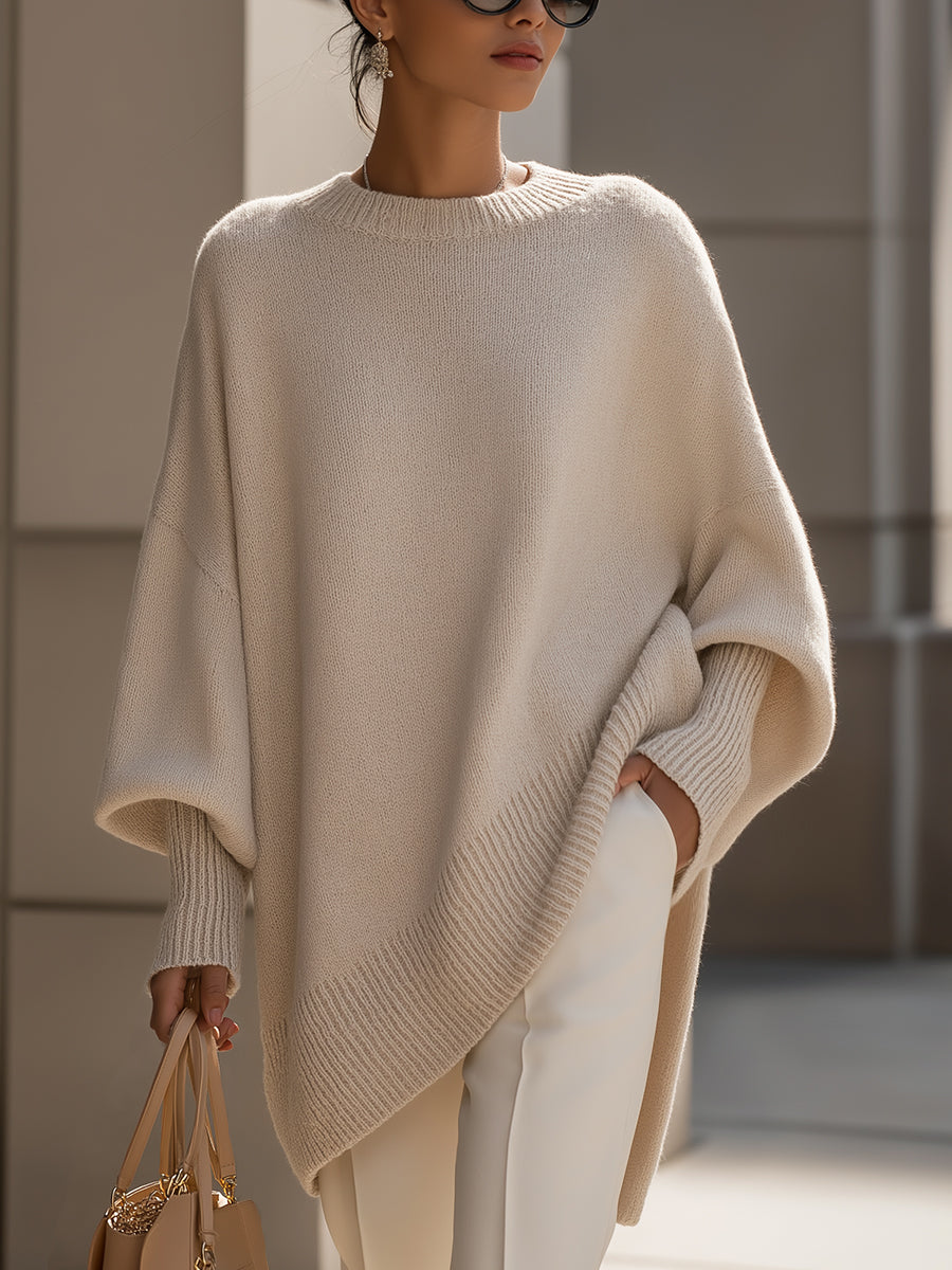 Camille | Women's Oversized Sweater Pink Crew Neck