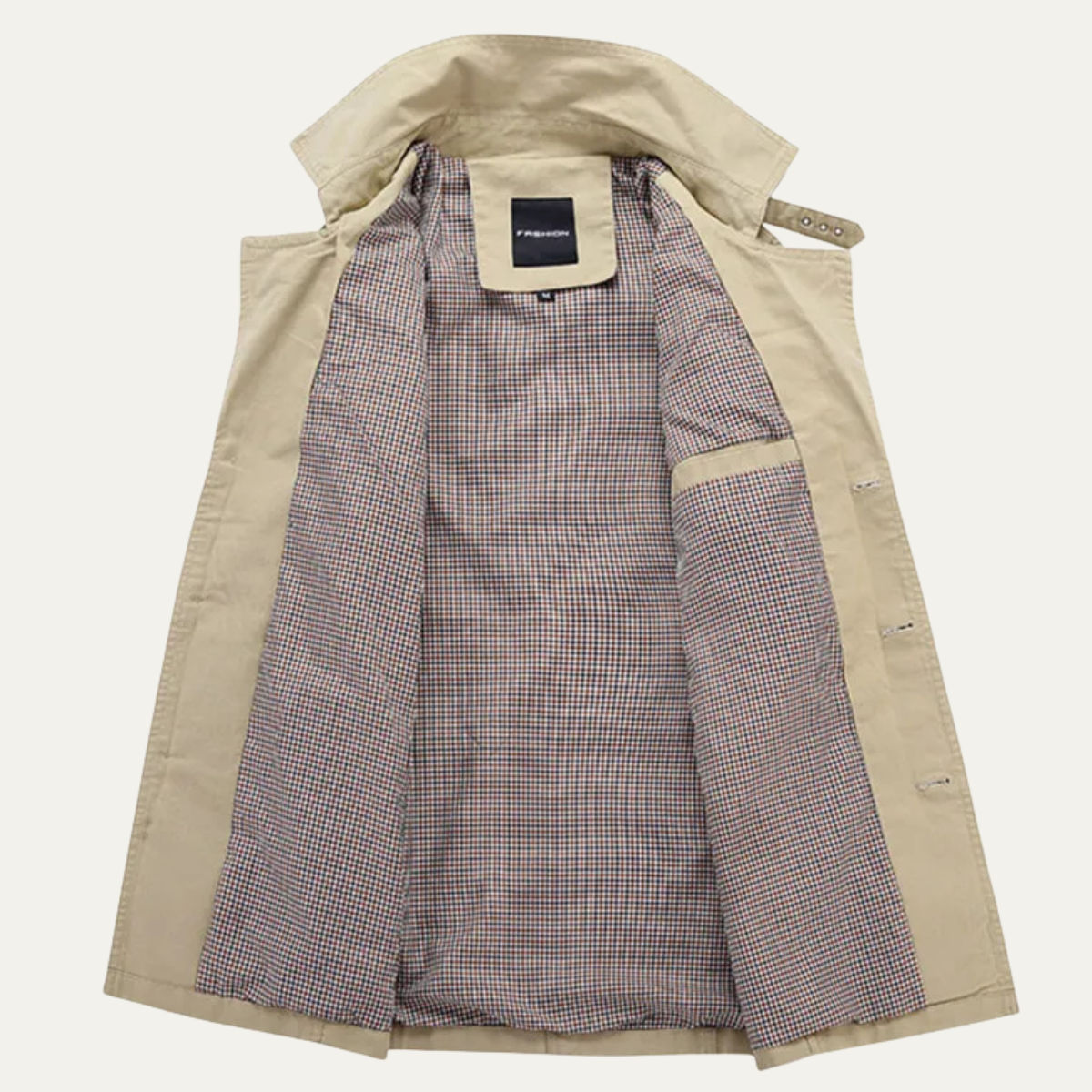 Beau | Men's Classic Double Breasted Trench Coat Cream
