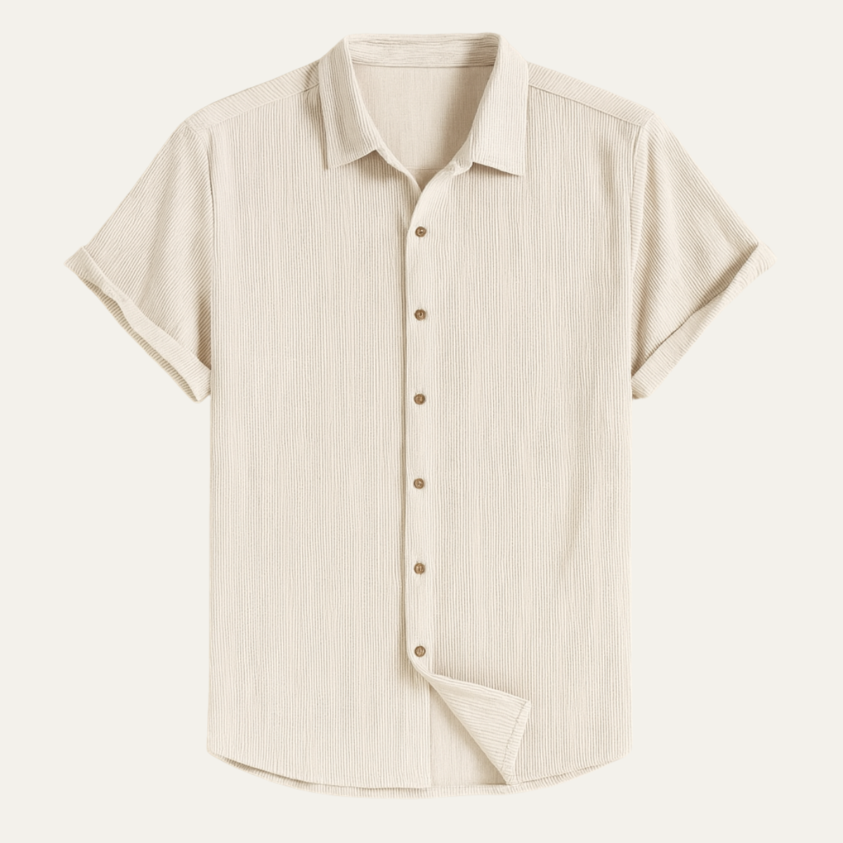 Voss | Men's Casual Ribbed Button Up Shirt Black