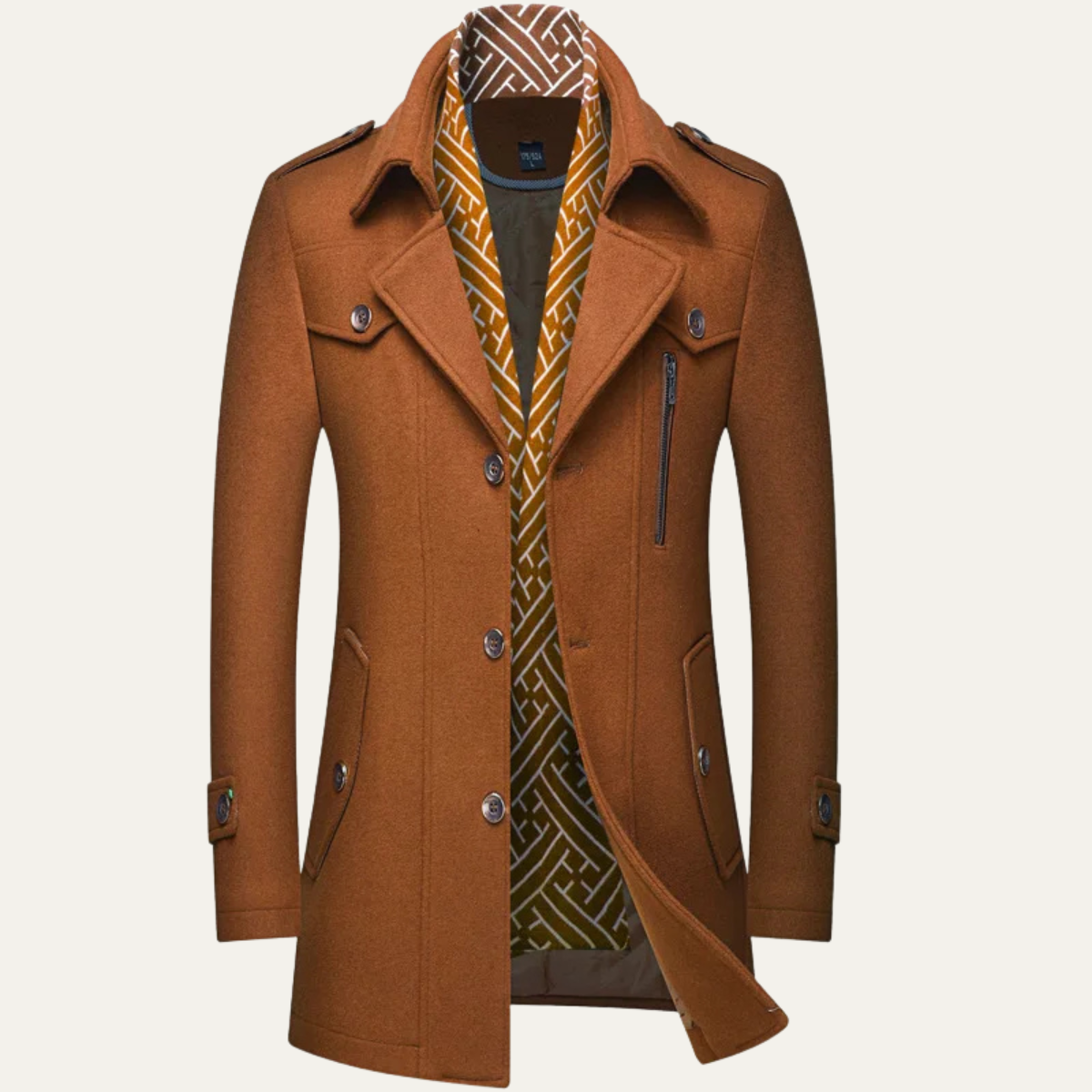 Voss | Men's Smart Double Breasted Wool Coat Black