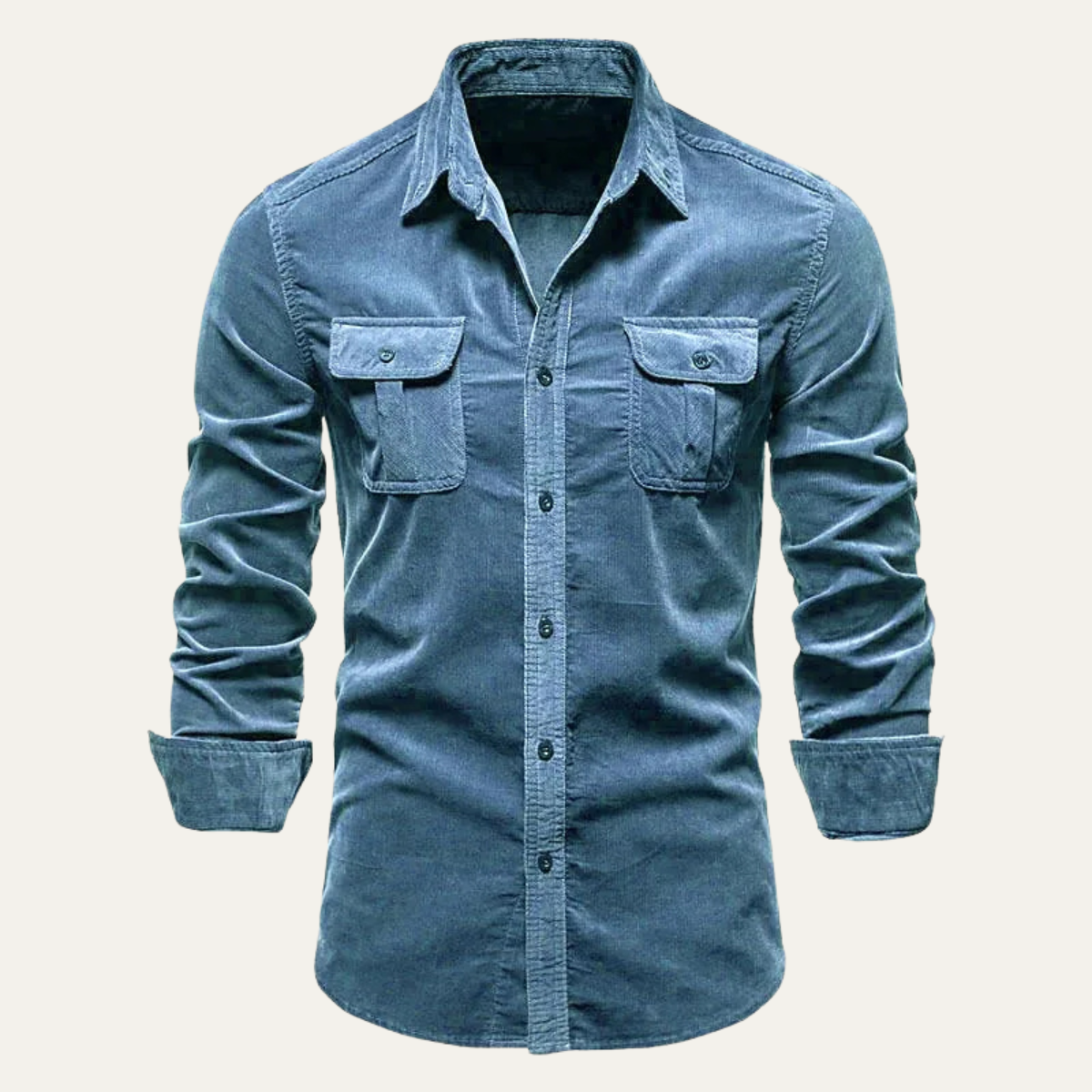 Axel | Men's Casual Corduroy Shirt Brown Long Sleeve