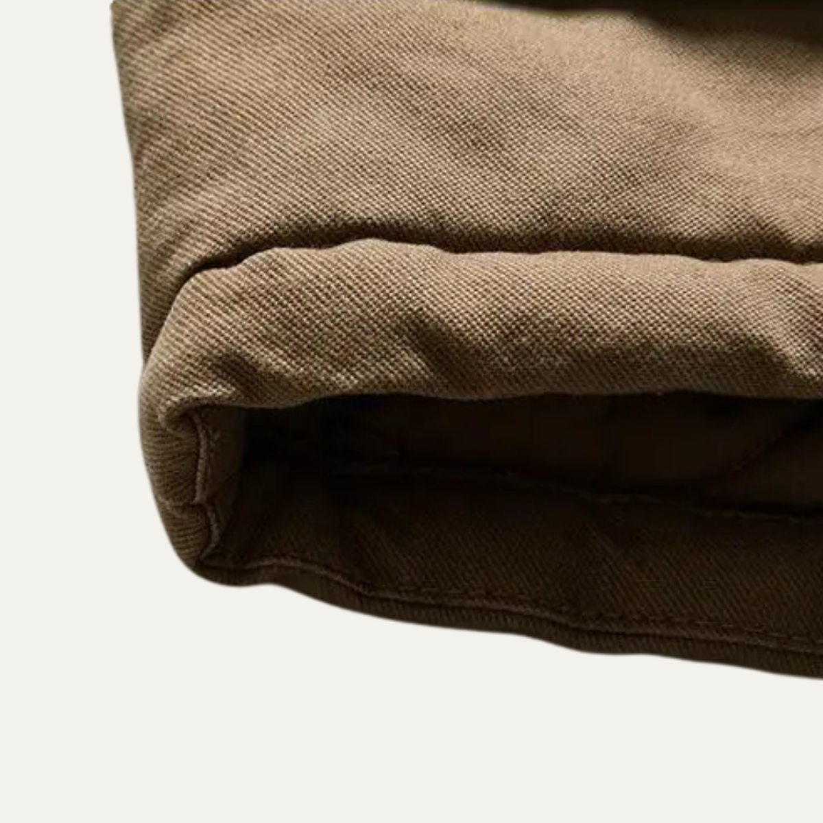 Hale | Men's Long Down Puffer Jacket Beige Fur Hood