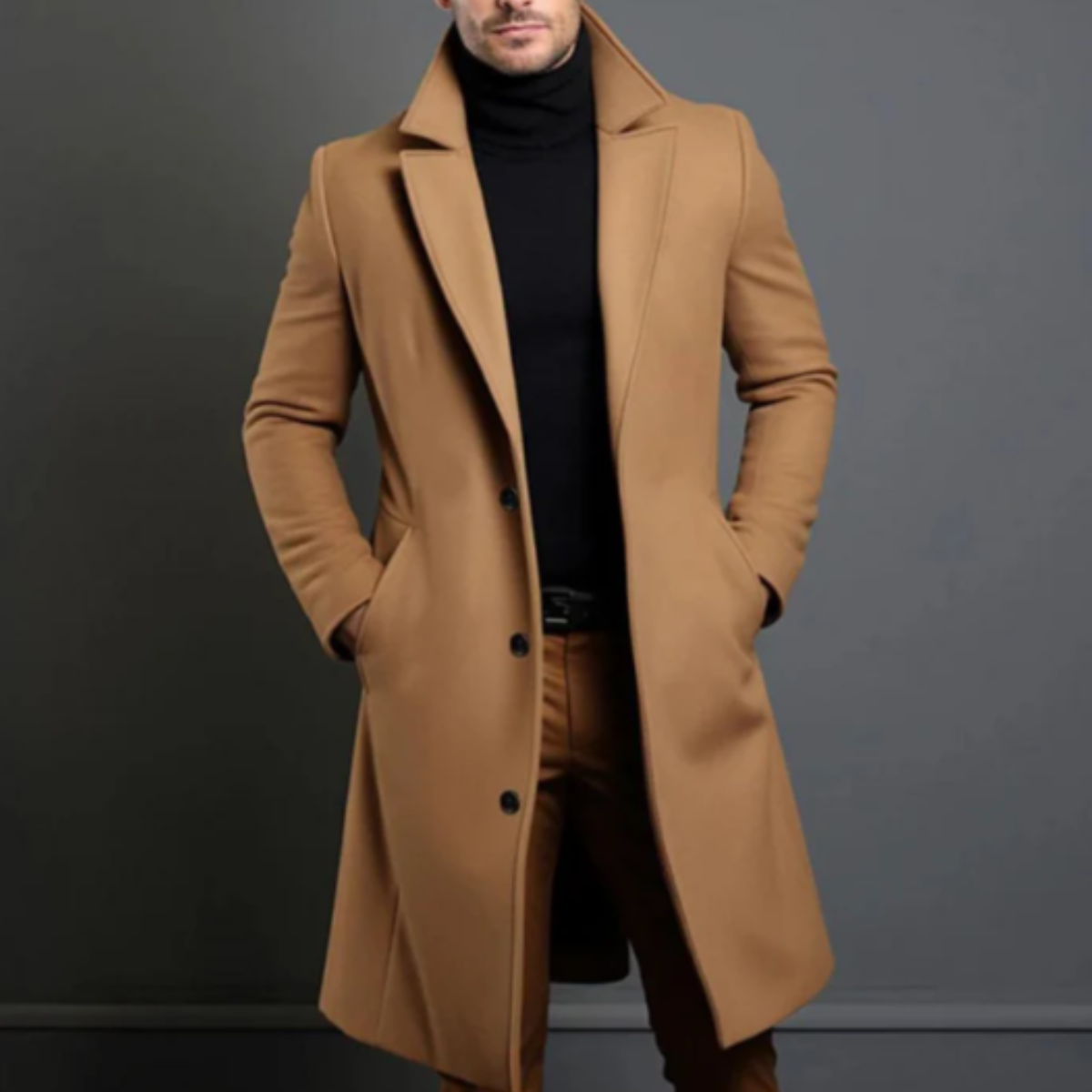 Camel | Men's Wool Overcoat Camel Long Formal Coat