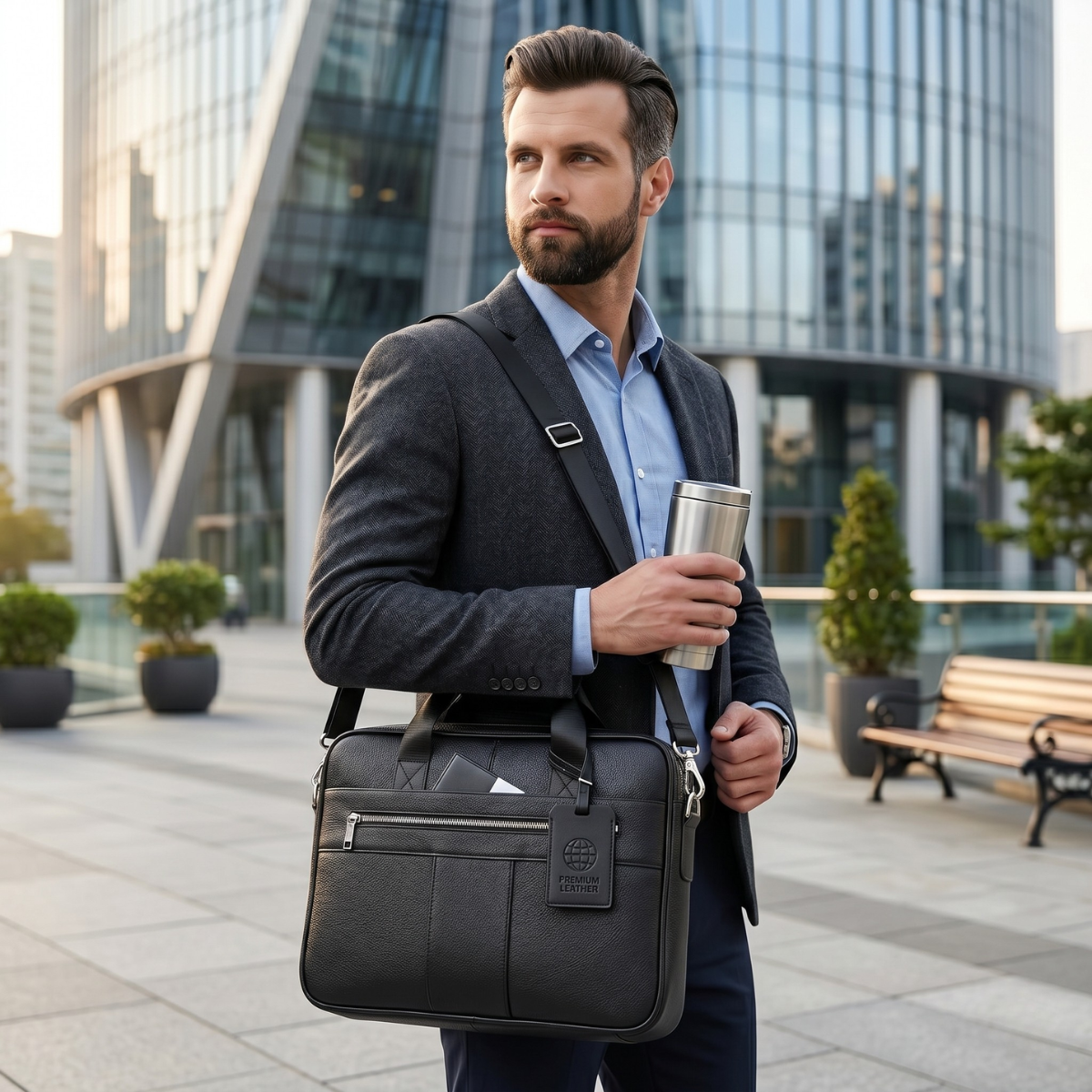 Dama Washington Rouen leather business shoulder bag - view 10