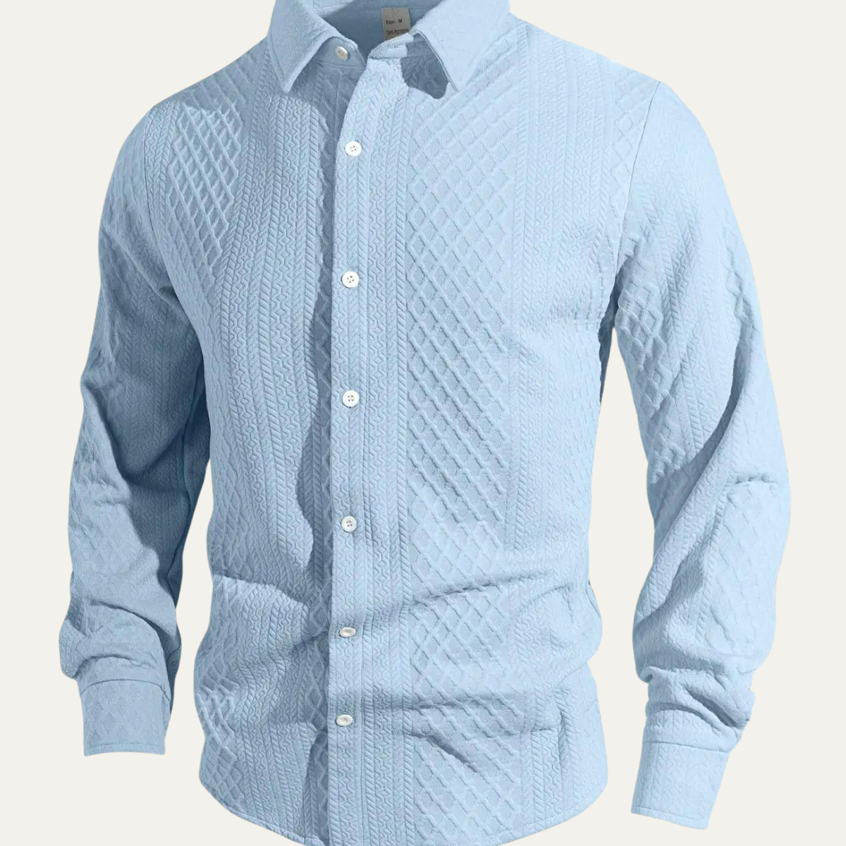 Bram | Men's Quilted Button Up Shirt Light Blue