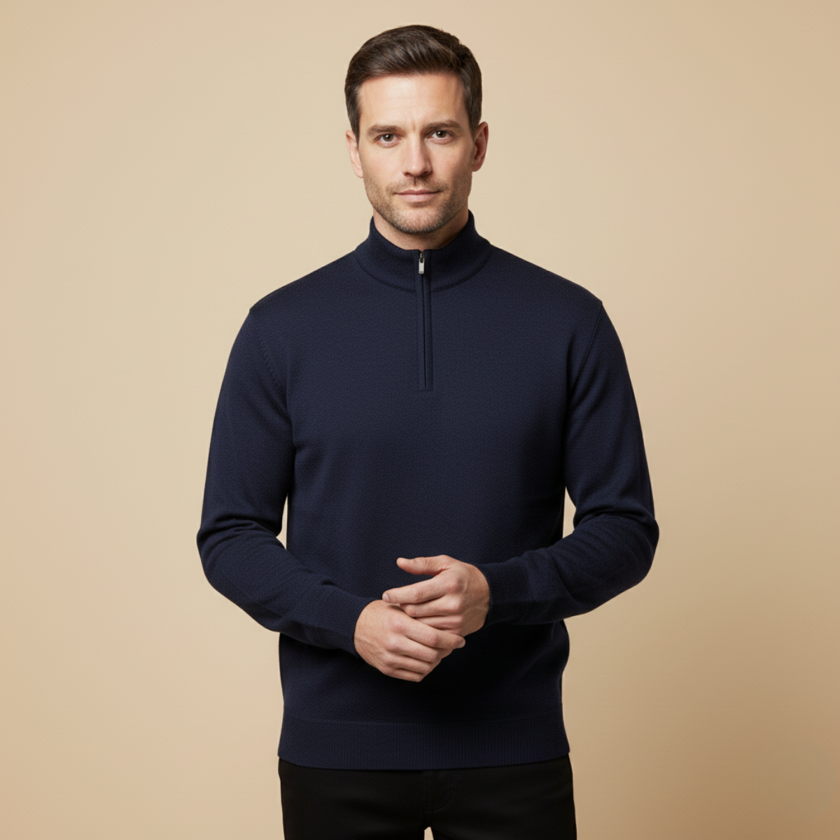 Nash | Men's Quarter Zip Sweater Gray