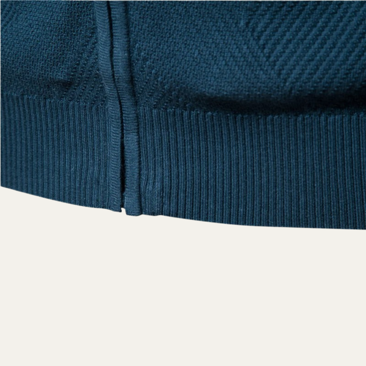Ash | Men's Casual Zip Up Cardigan Cream Textured