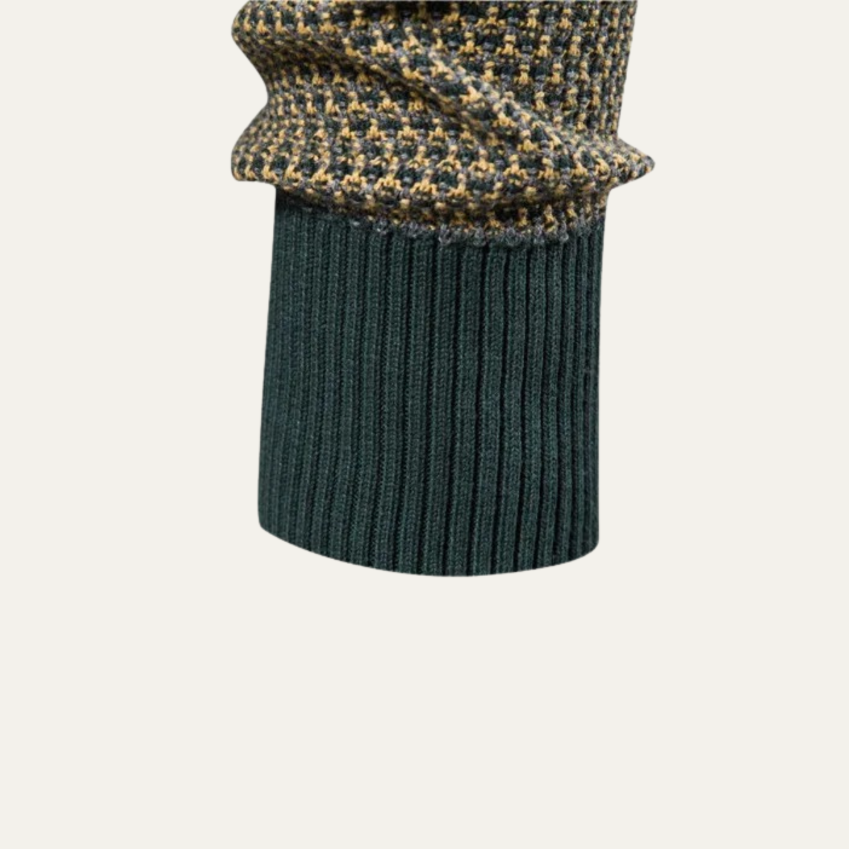 Voss | Men's Crew Neck Sweater Beige Knit Textured