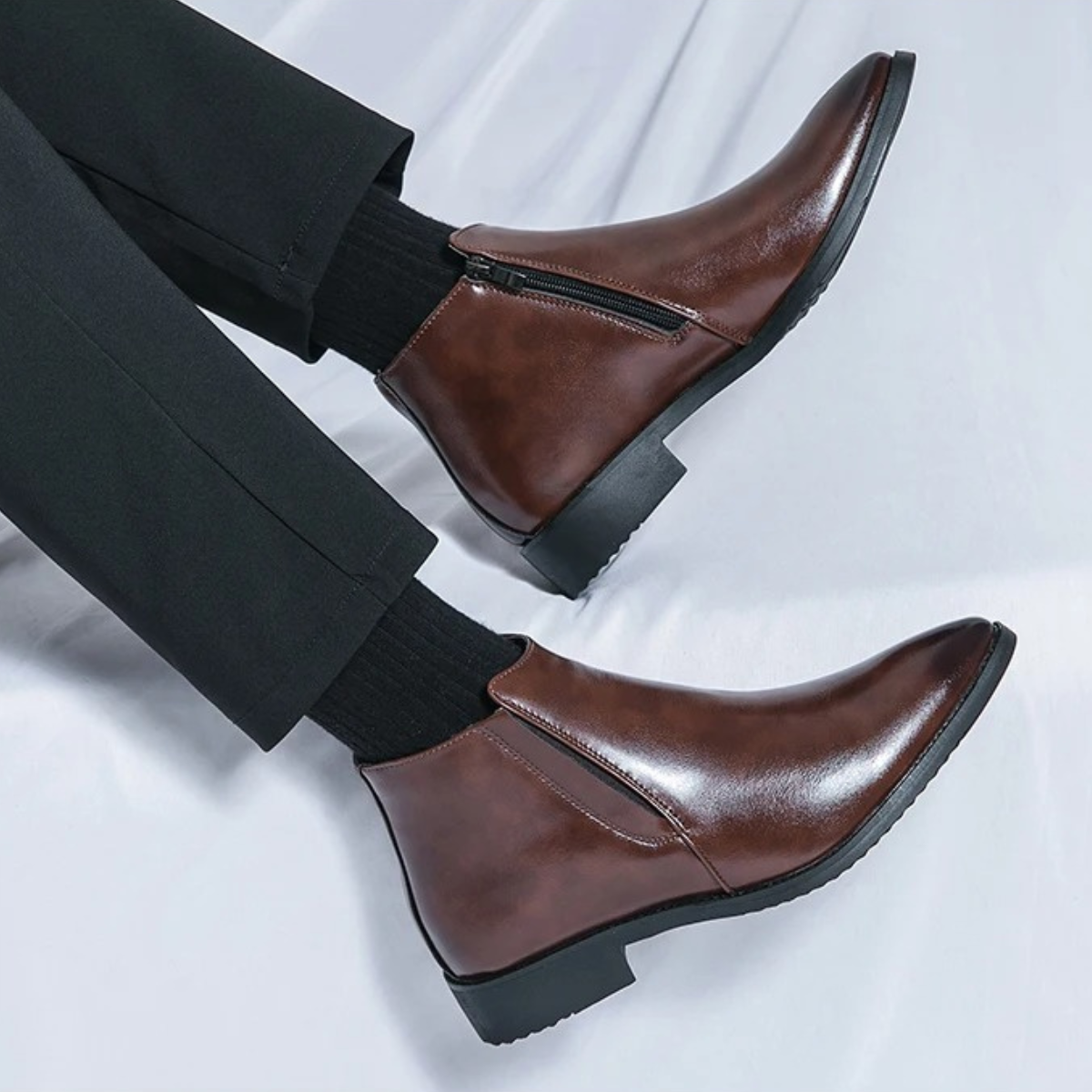 Ash | Men's Black Leather Chelsea Boots Slip On