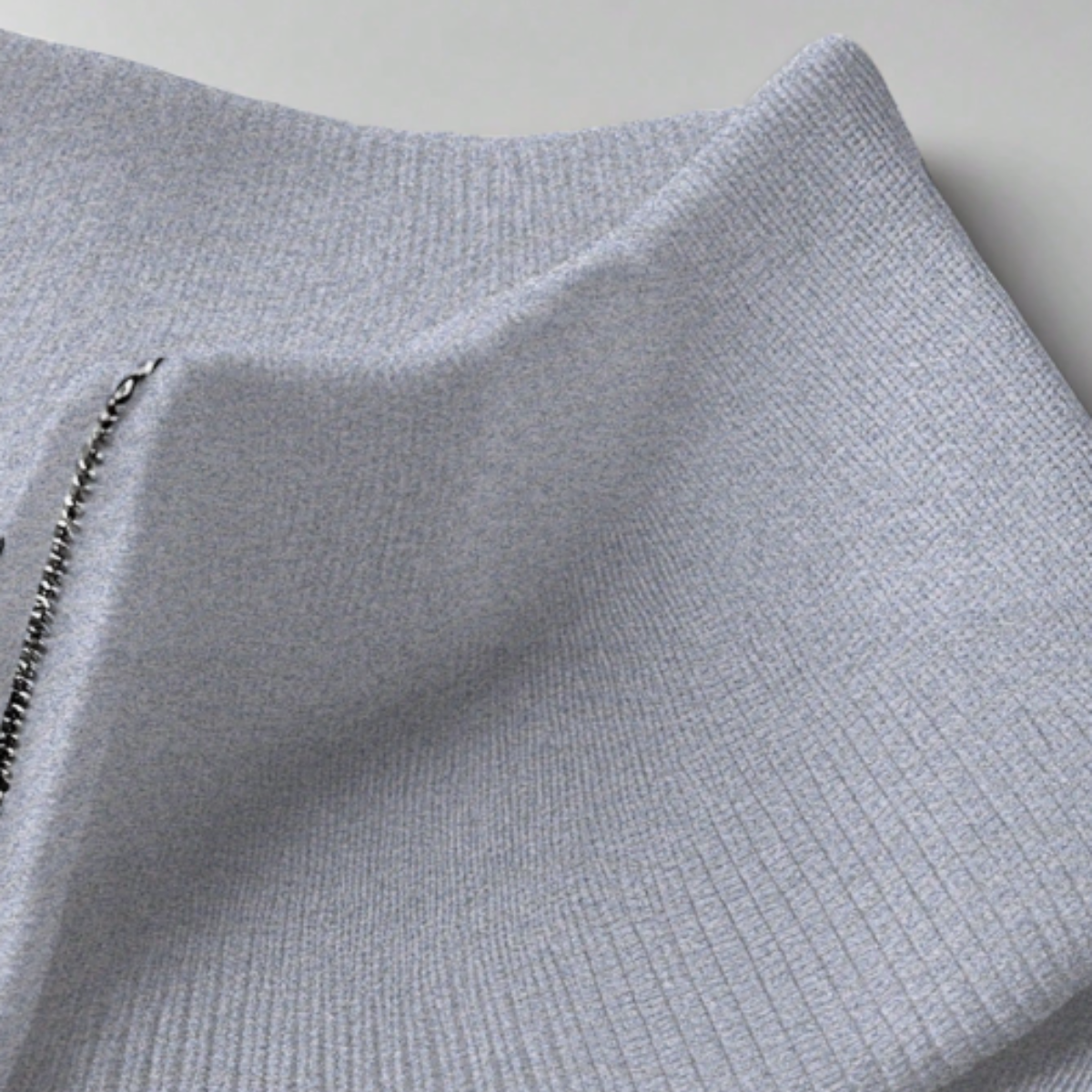 Jude | Men's Quarter Zip Sweater Gray Mock Neck Cashmere