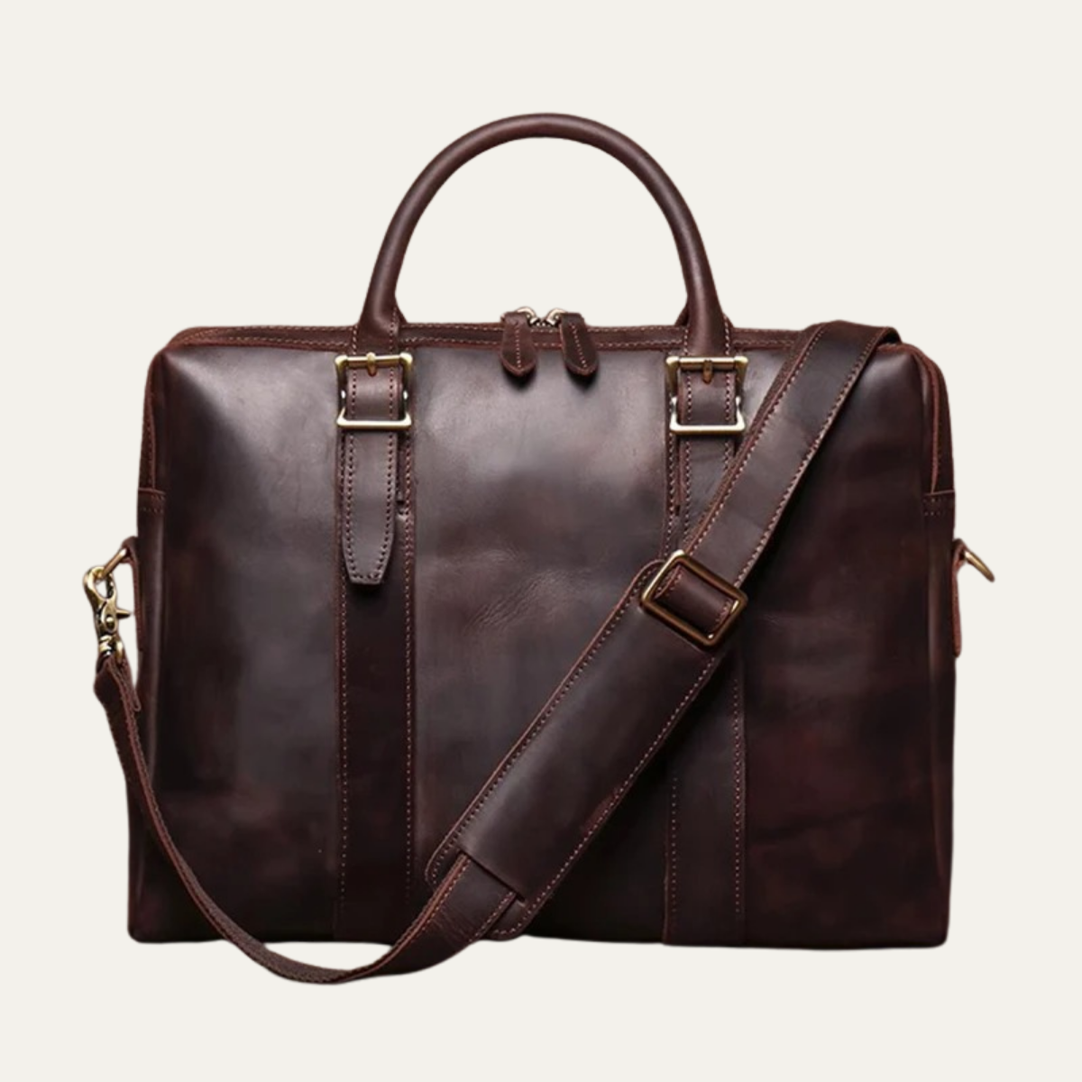Dama Washington Cabourg men's genuine leather business bag dark brown - front view