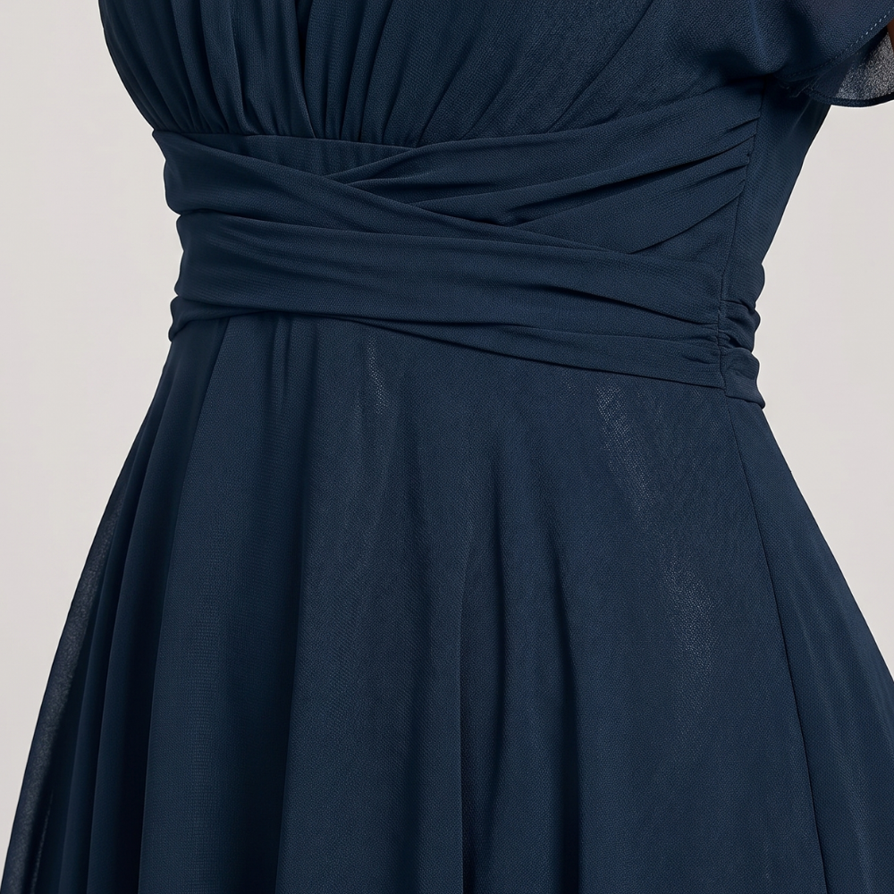 Dama Washington Rosa women's v neck midi dress navy chiffon - view 7