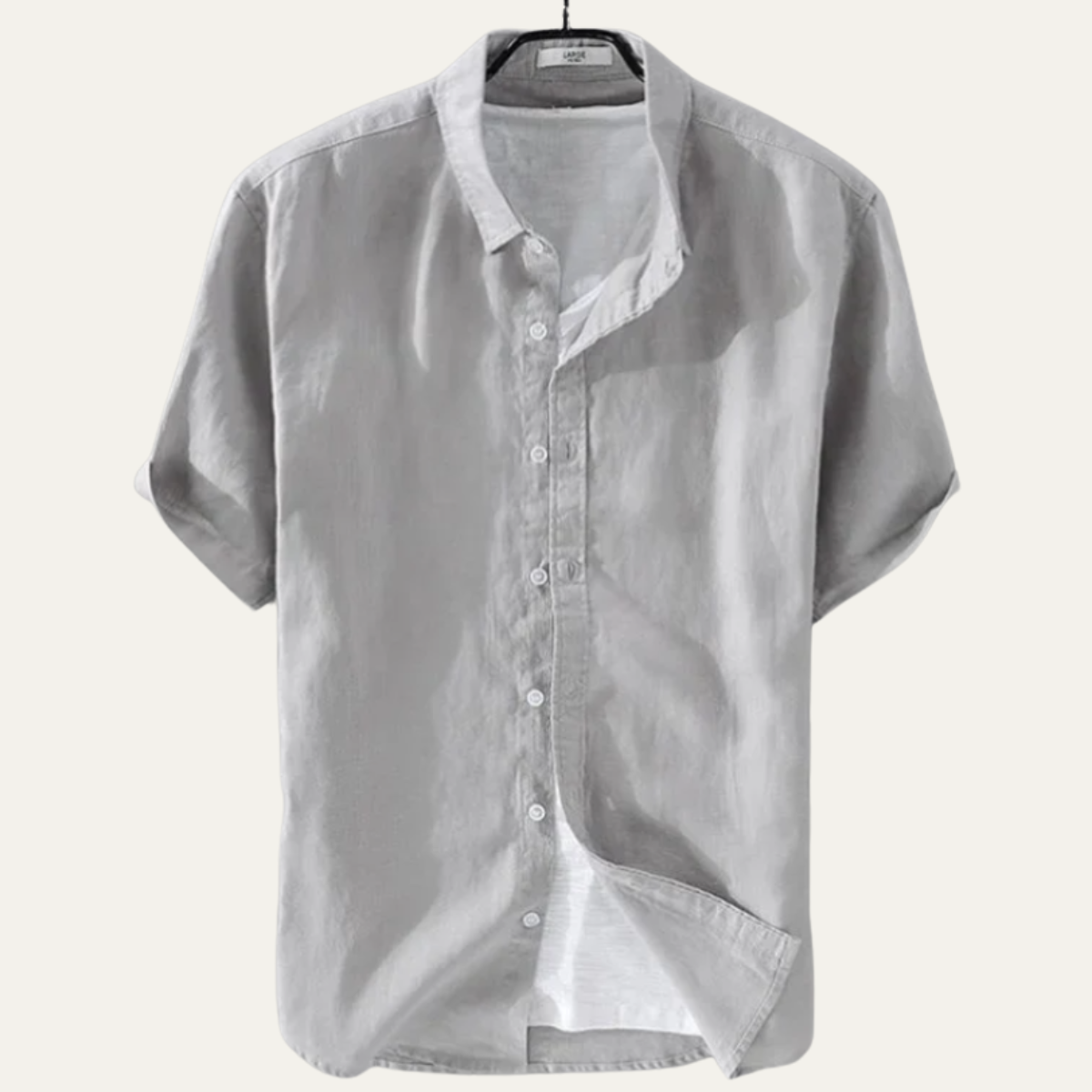 Beau | Men's Linen Shirt White Short Sleeve Relaxed Fit