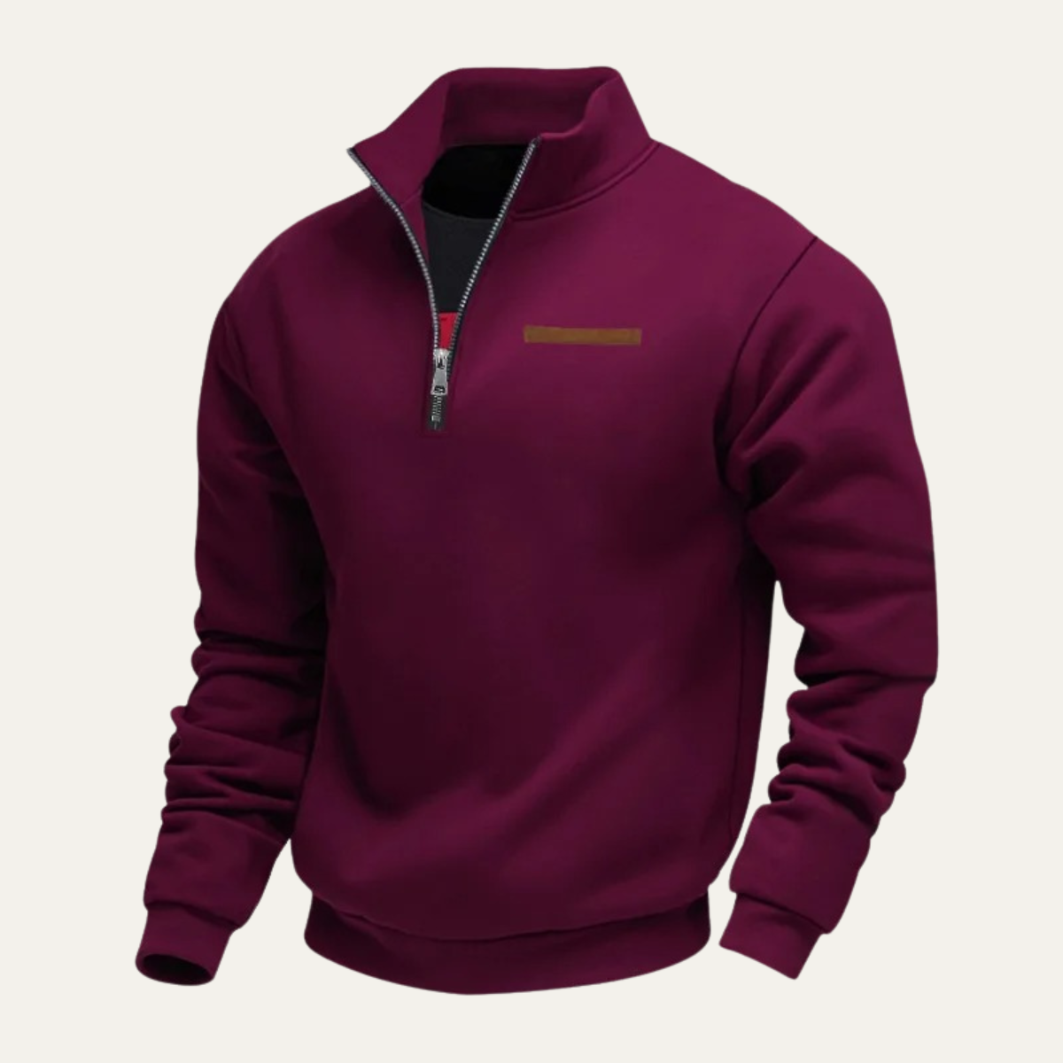 Callum | Men's Quarter Zip Sweater Gray Stand Collar