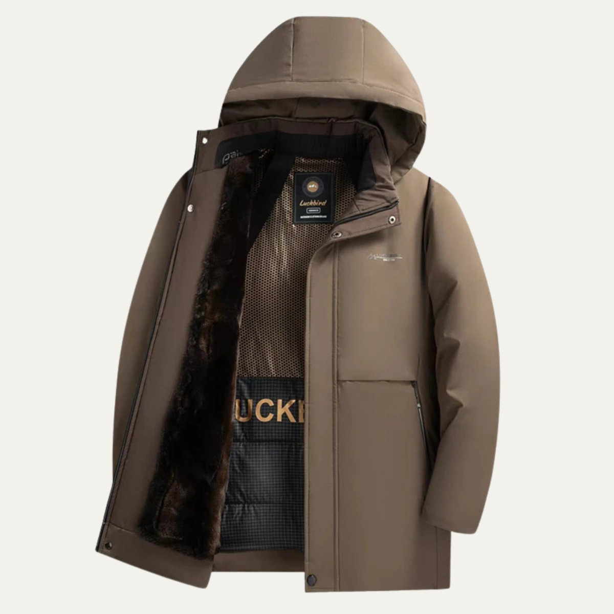 Axel | Men's Waterproof Winter Parka Black Hooded Thickened Coat