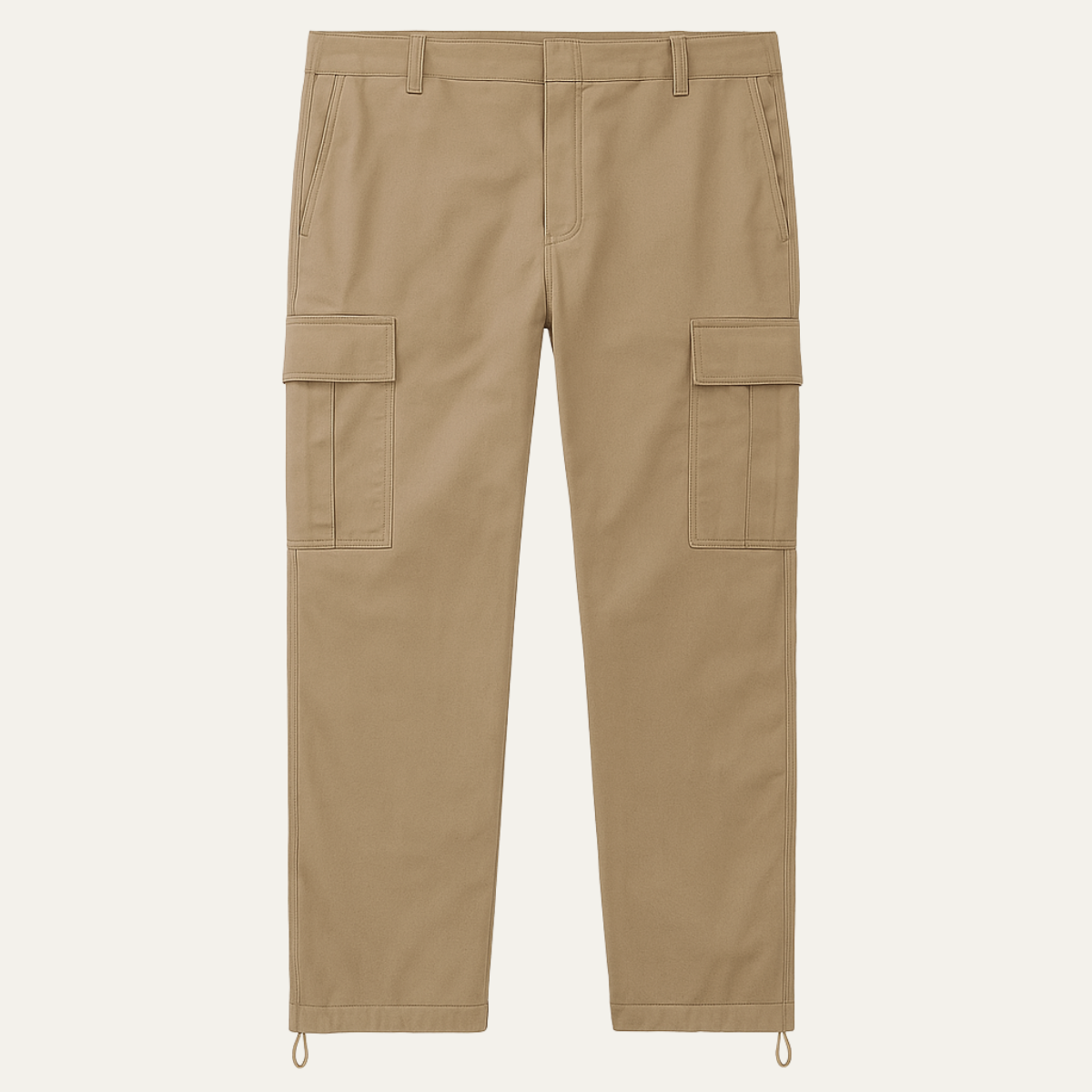 Ezra | Men's Cargo Pants Beige Multiple Pockets Relaxed Fit