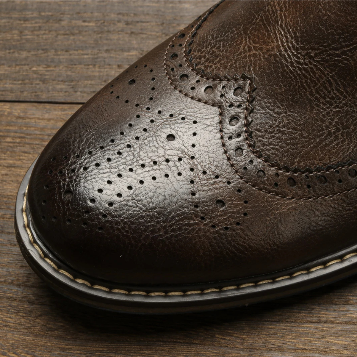 Jasper | Men's Brogue Chelsea Boots Brown Leather
