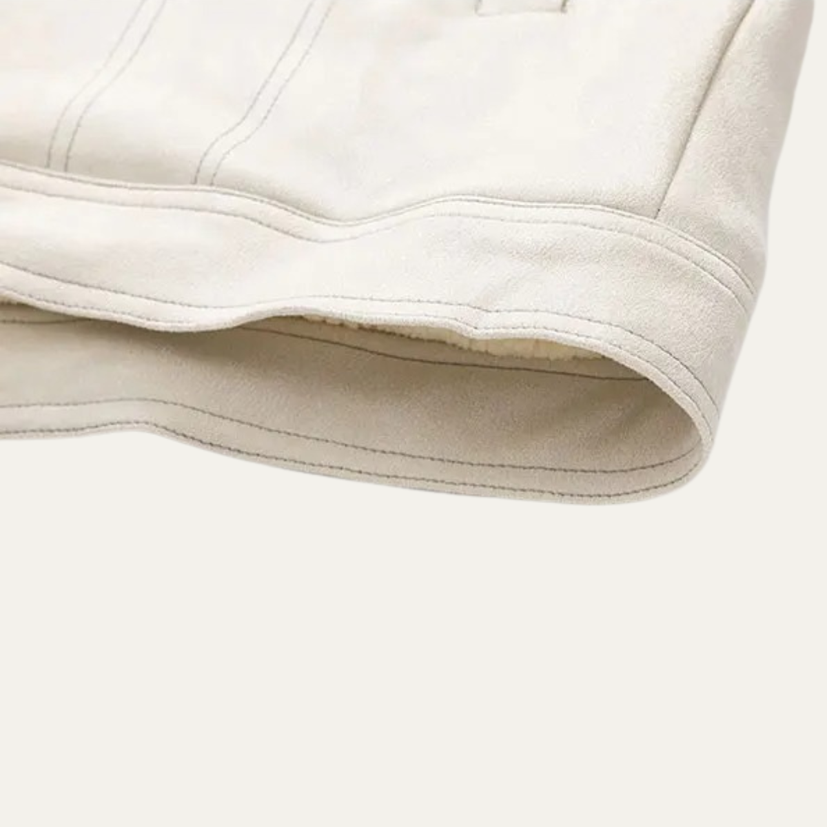 Axel | Men's Sherpa Collar Denim Jacket Cream Button Up