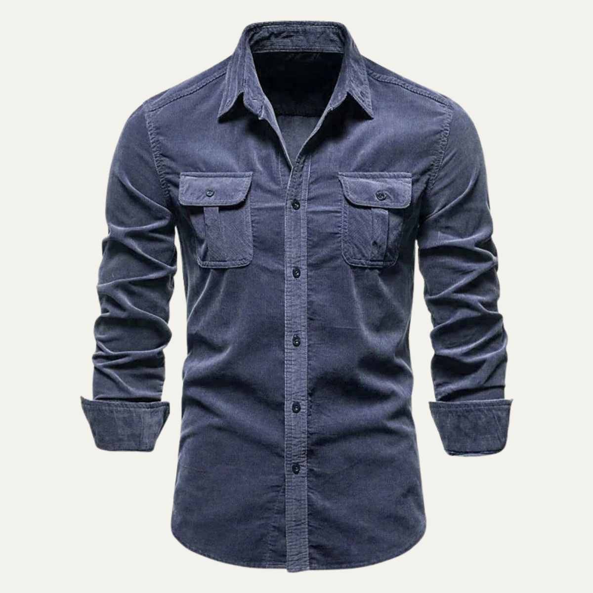Axel | Men's Casual Corduroy Shirt Brown Long Sleeve