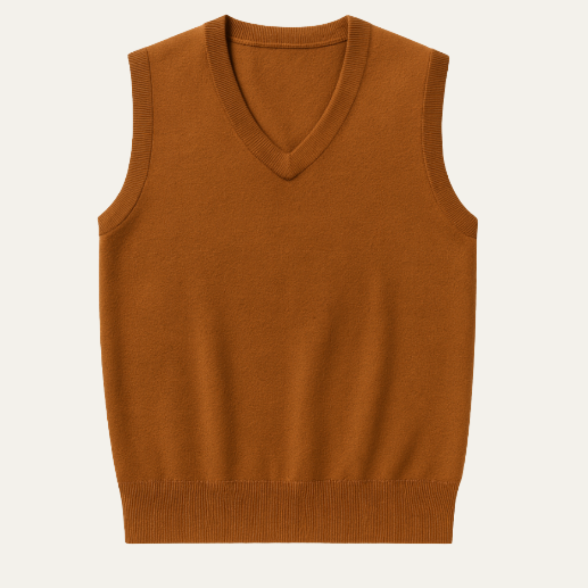 Orson | Men's V Neck Sweater Vest Brown Knit