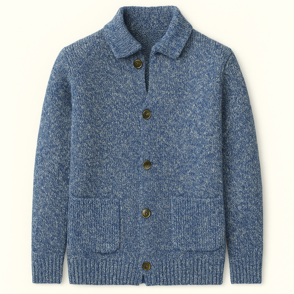 Beau | Men's Smart Casual Cardigan Navy Blue Button Up Knit