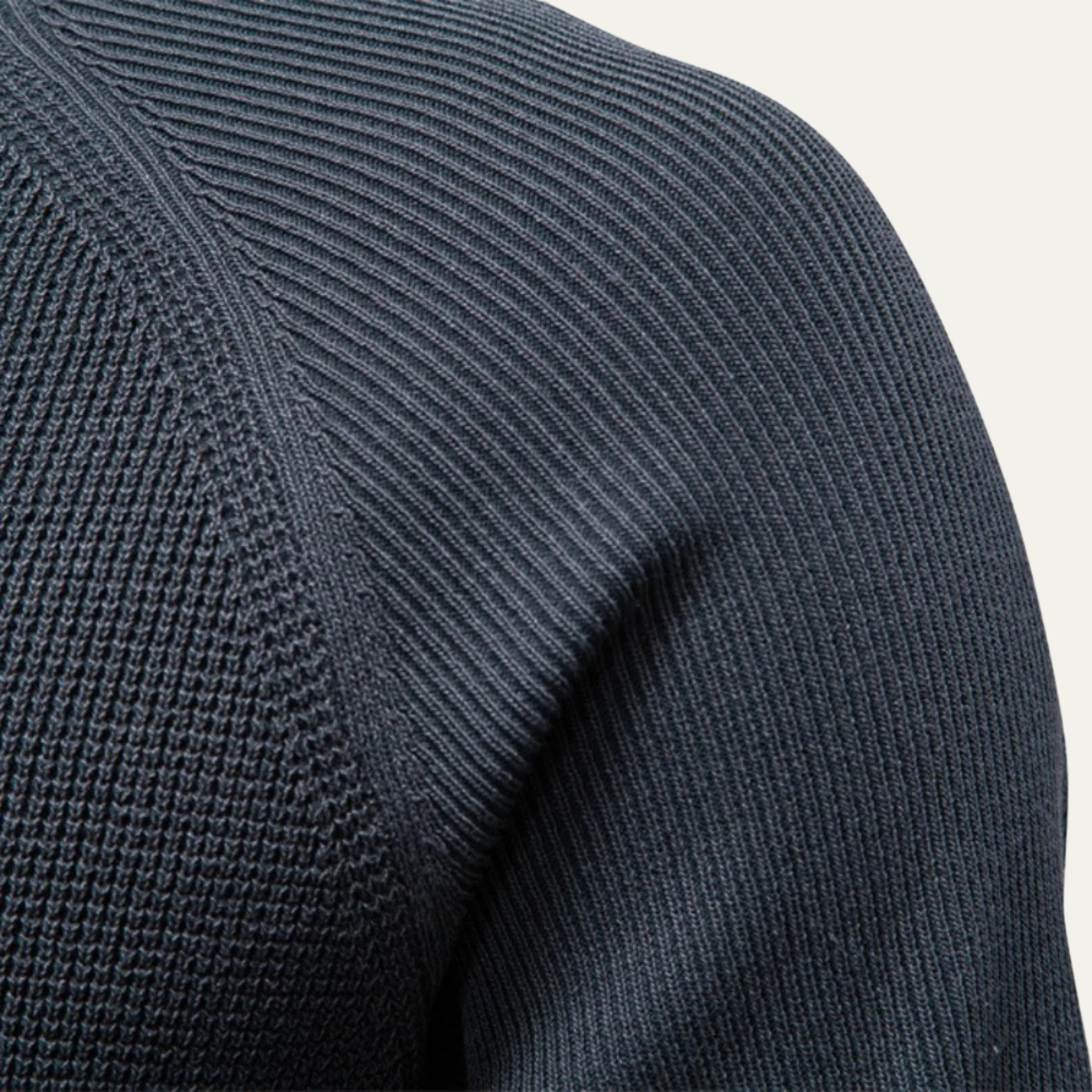 Bram | Men's Crew Neck Sweater Charcoal Gray Ribbed Knit
