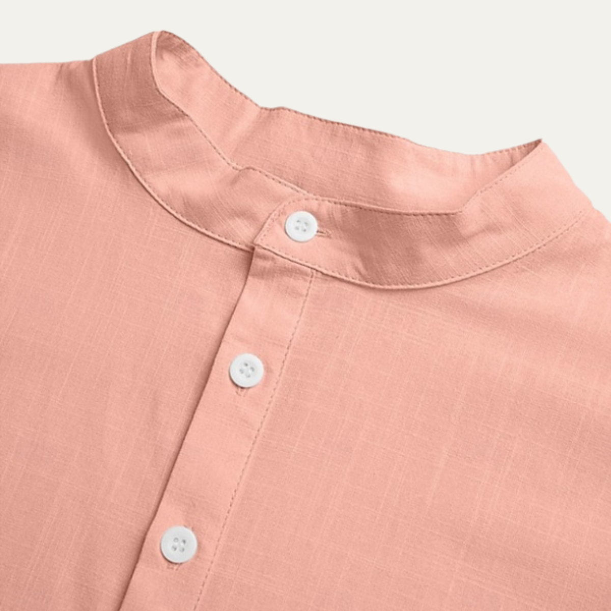Bram | Men's Linen Button Up Shirt Pink Short Sleeve