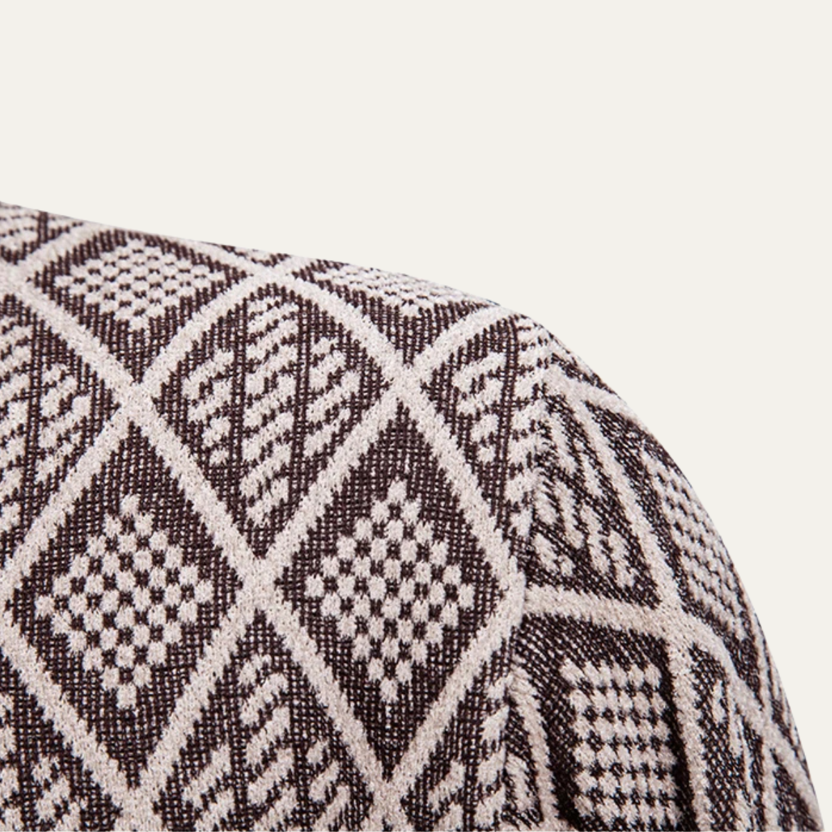 Ezra | Men's Smart Casual Diamond Patterned Cardigan Cream