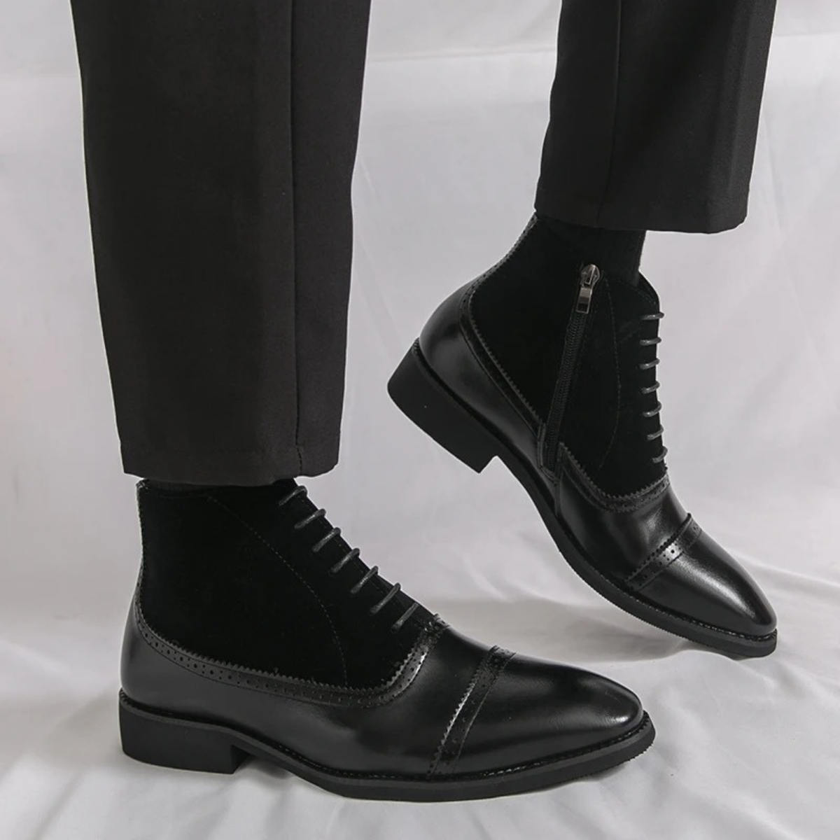 Sage | Men's Leather Lace Up Boot Brown Wingtip Ankle