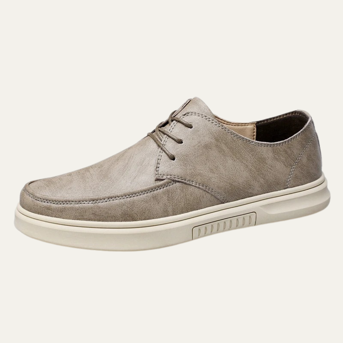 Bram | Men's Leather Lace Up Sneaker Black Cream Sole