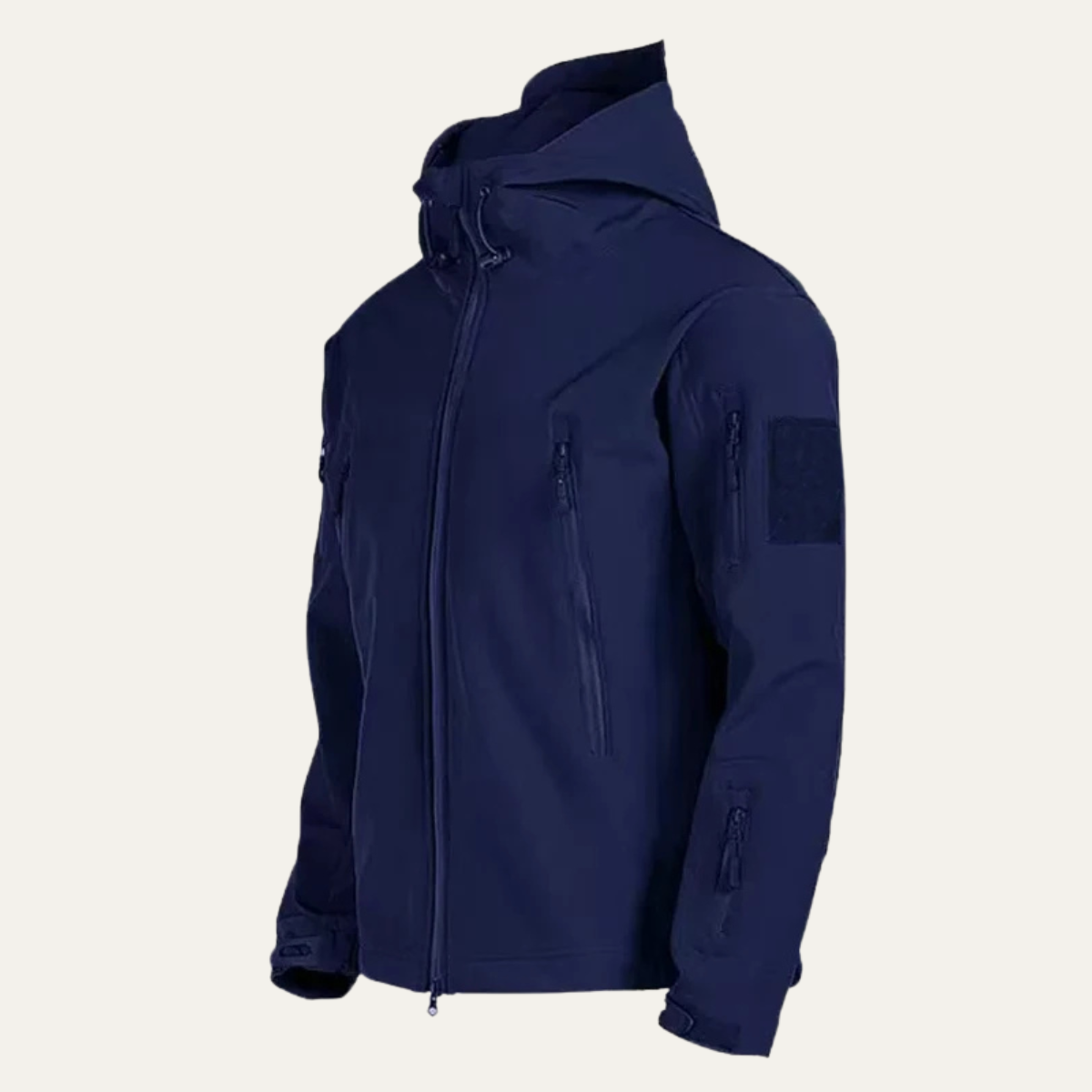 Flint | Men's Softshell Rain Jacket Black Hooded Windbreaker
