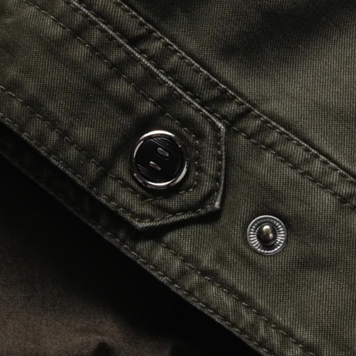 Flint | Men's Military Cargo Jacket Olive Green Stand Collar