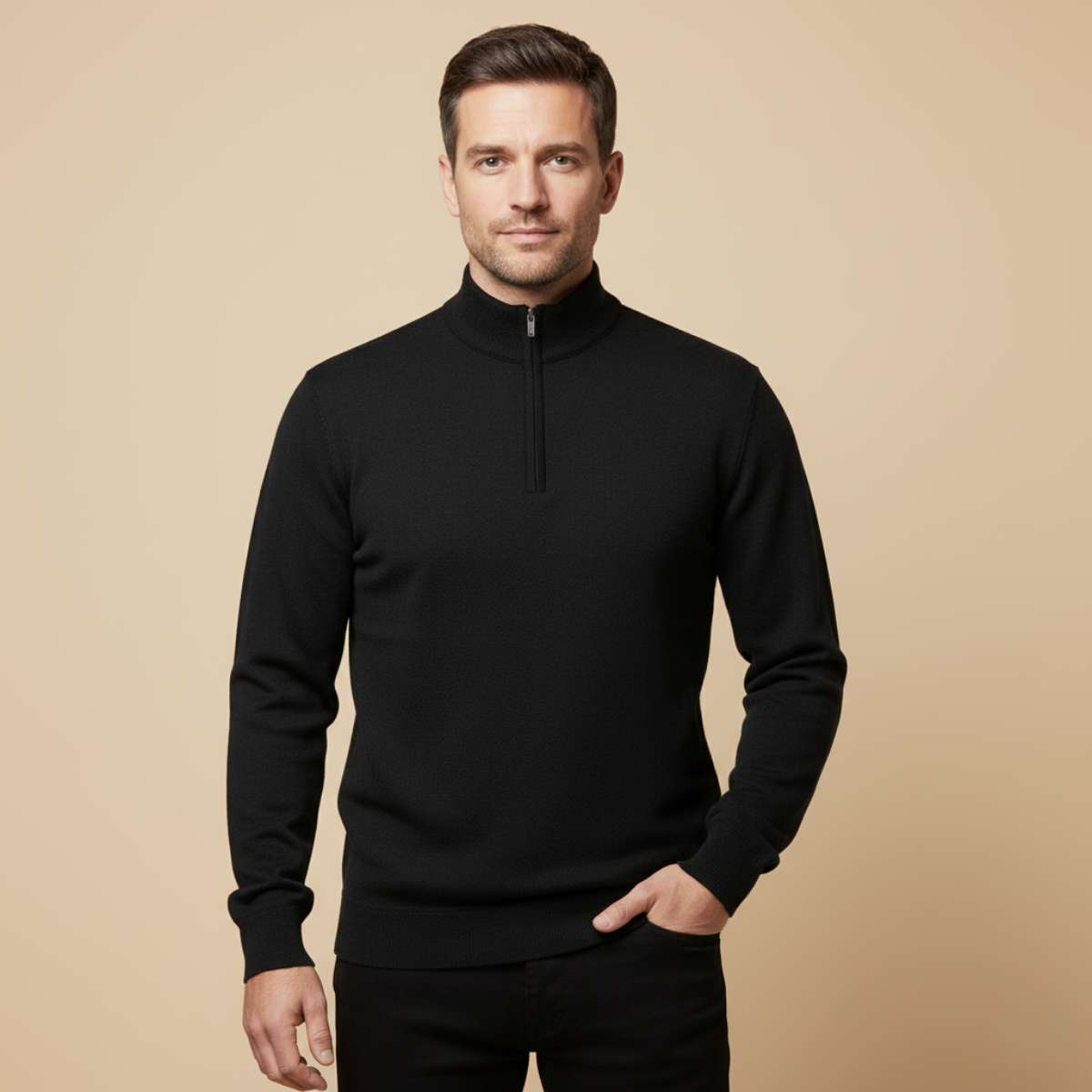 Nash | Men's Quarter Zip Sweater Gray