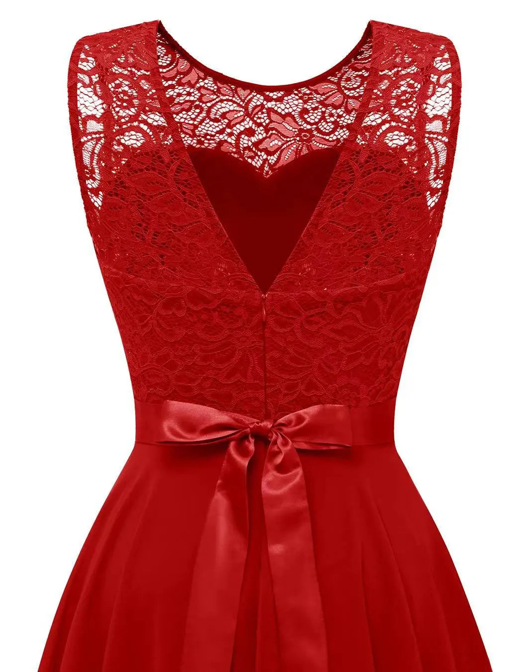 Lola | Women's High Low Formal Dress Burgundy Lace
