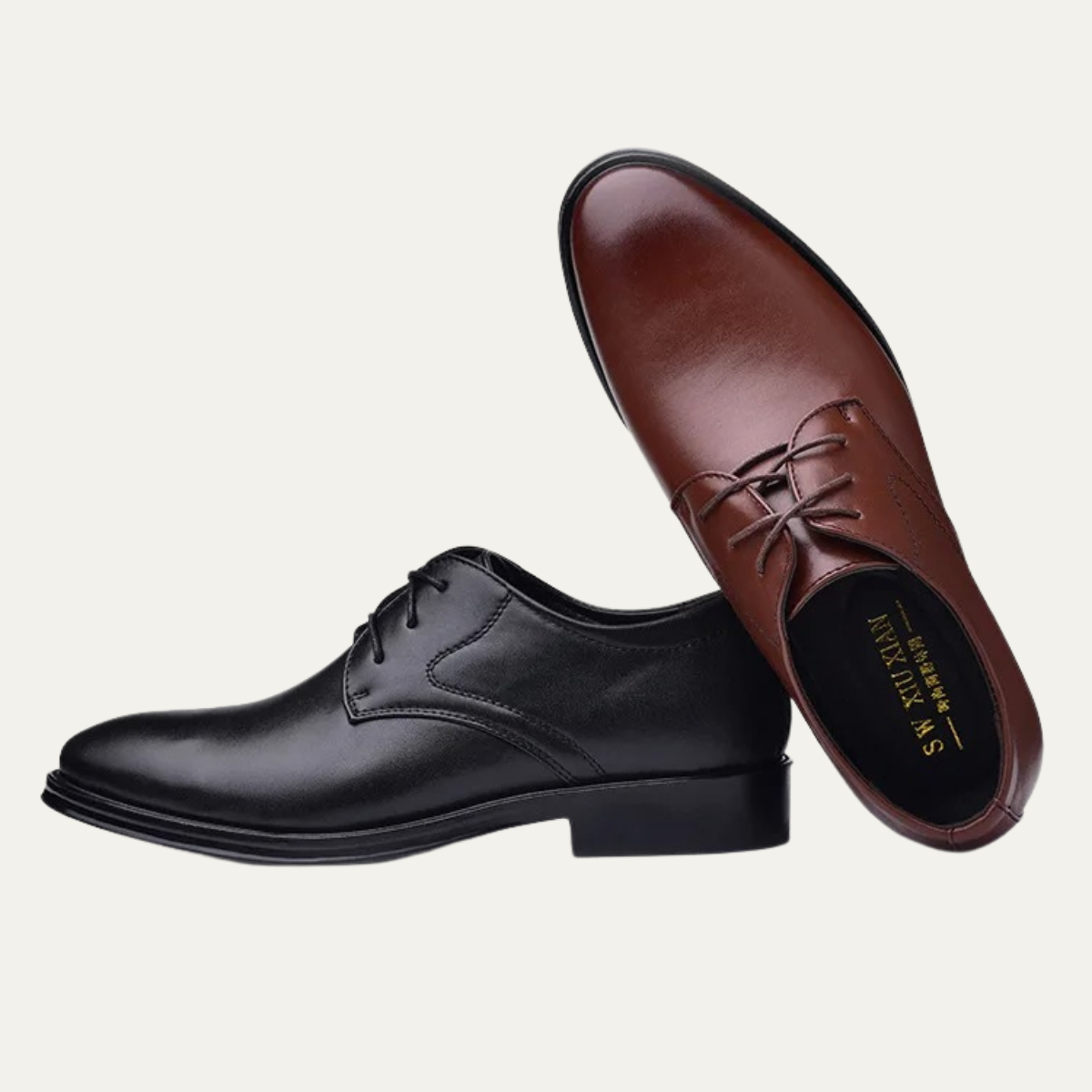 Axel | Men's Leather Oxford Dress Shoe Brown Black Sole