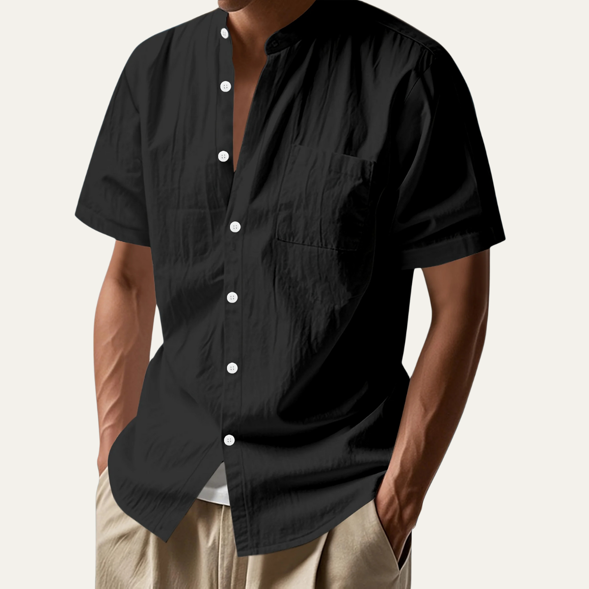 Blake | Men's Casual Short Sleeve Button Up Shirt Light Blue