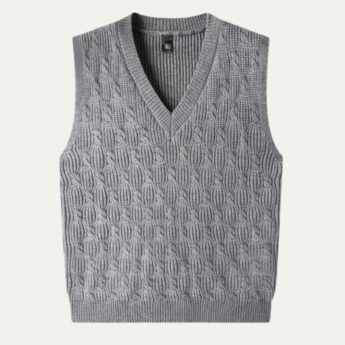 Blake | Men's Cable Knit Sweater Vest Gray V Neck