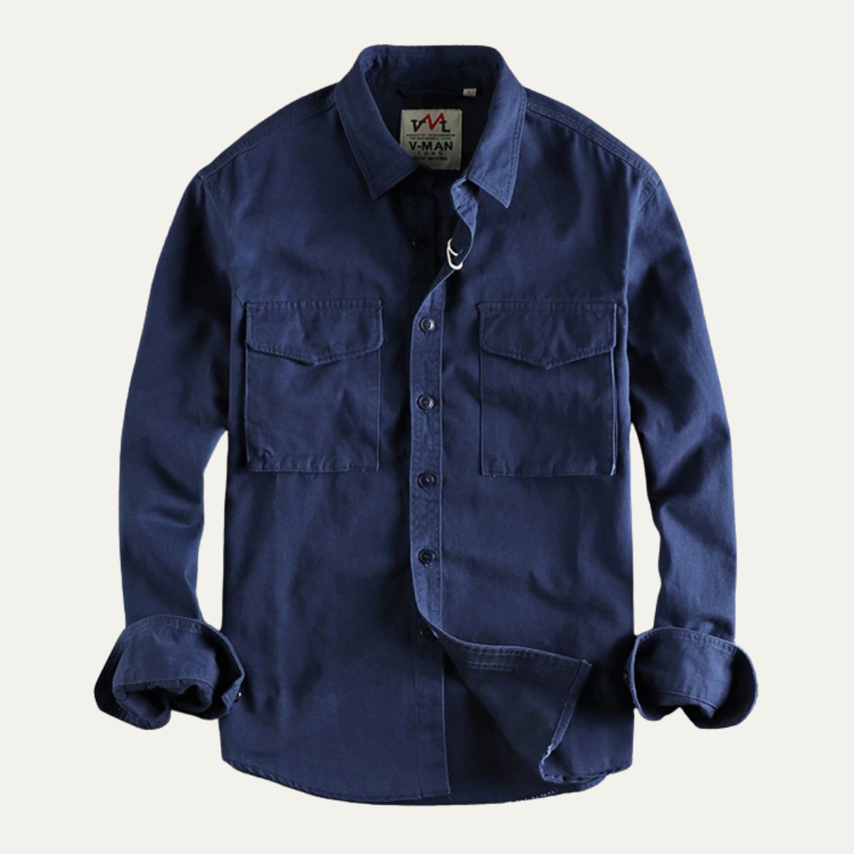 Bram | Men's Utility Button Up Shirt Tan Cargo Pockets
