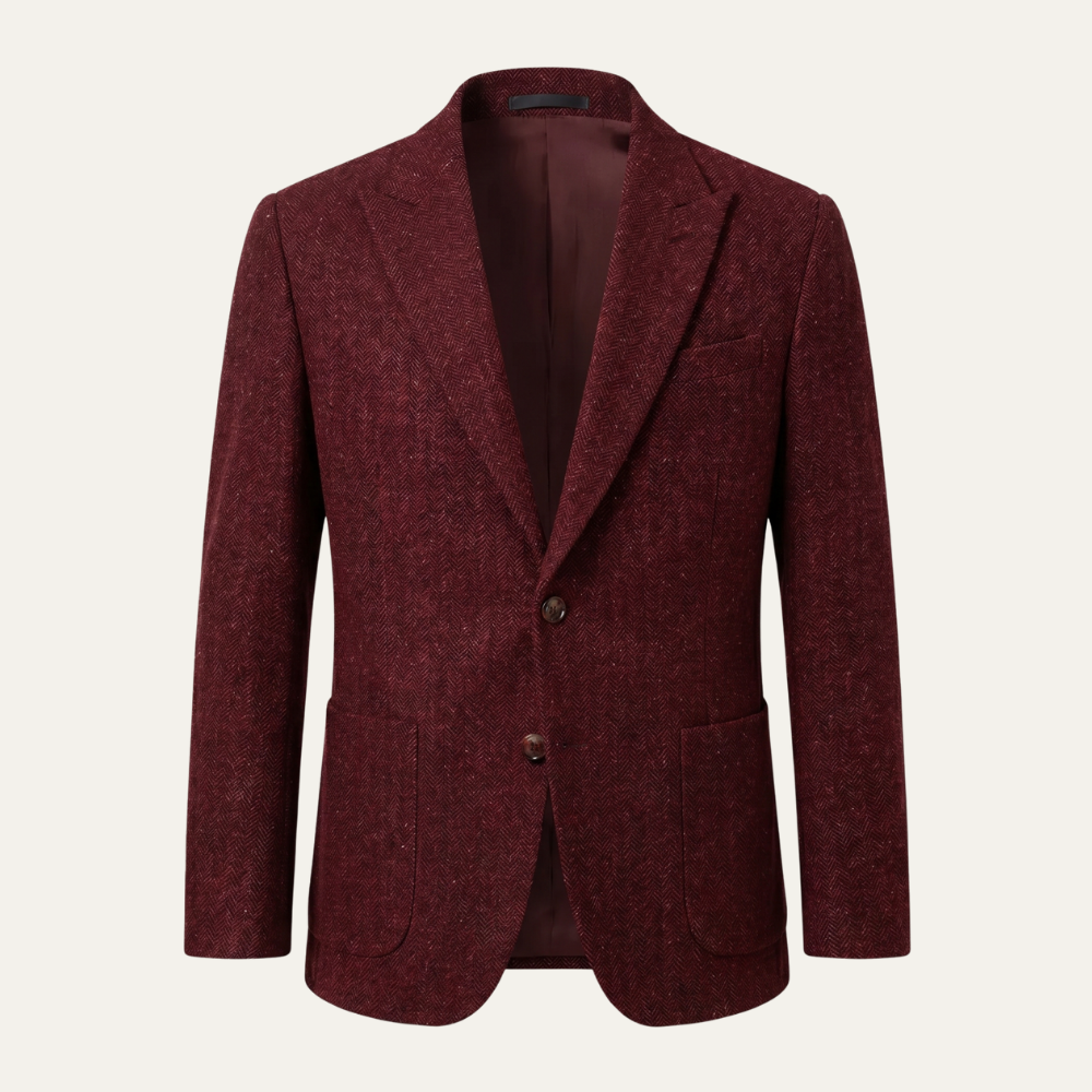 Bram | Men's Herringbone Wool Blazer Tweed Single Breasted