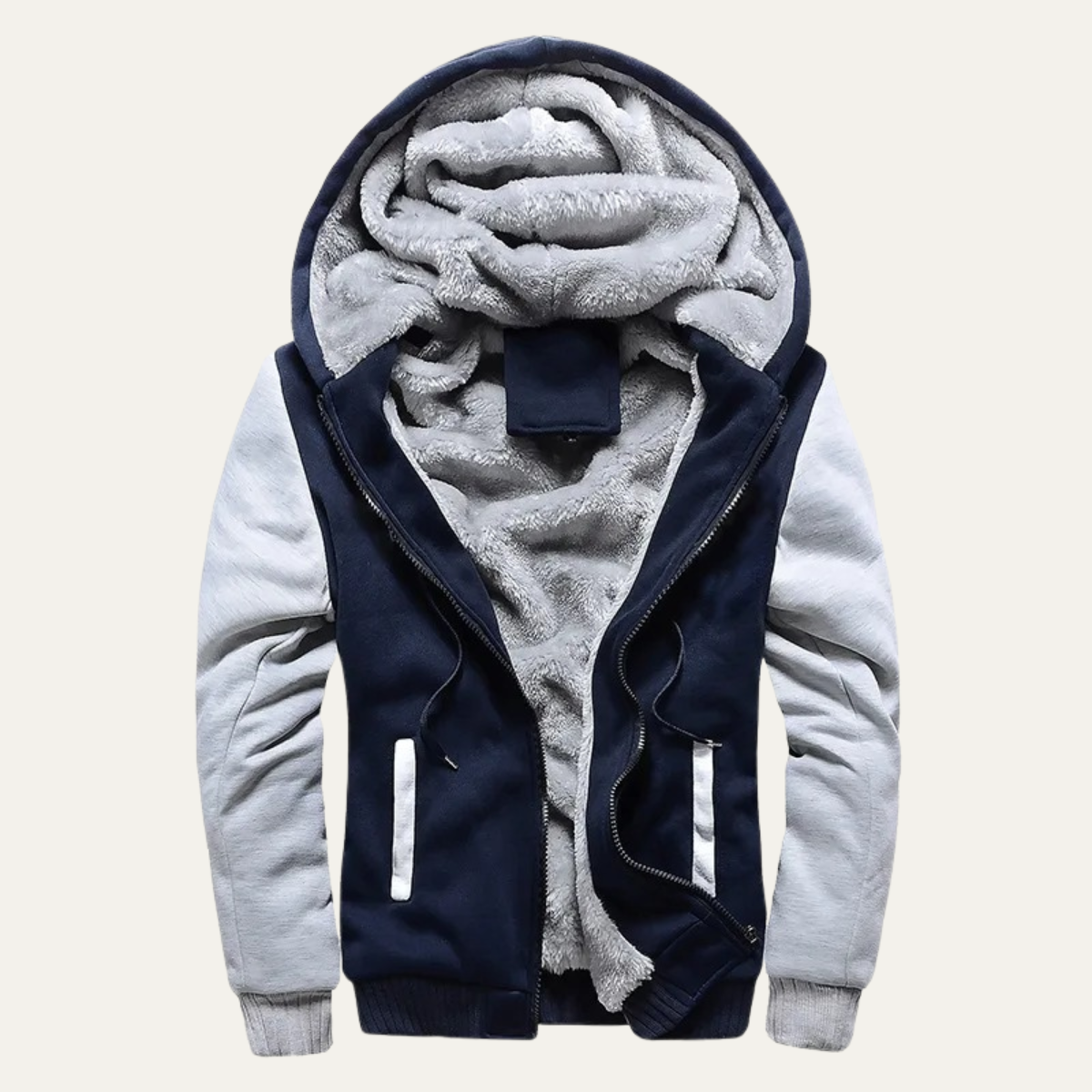 Bash | Men's Fleece Lined Zip Up Hoodie Black Gray