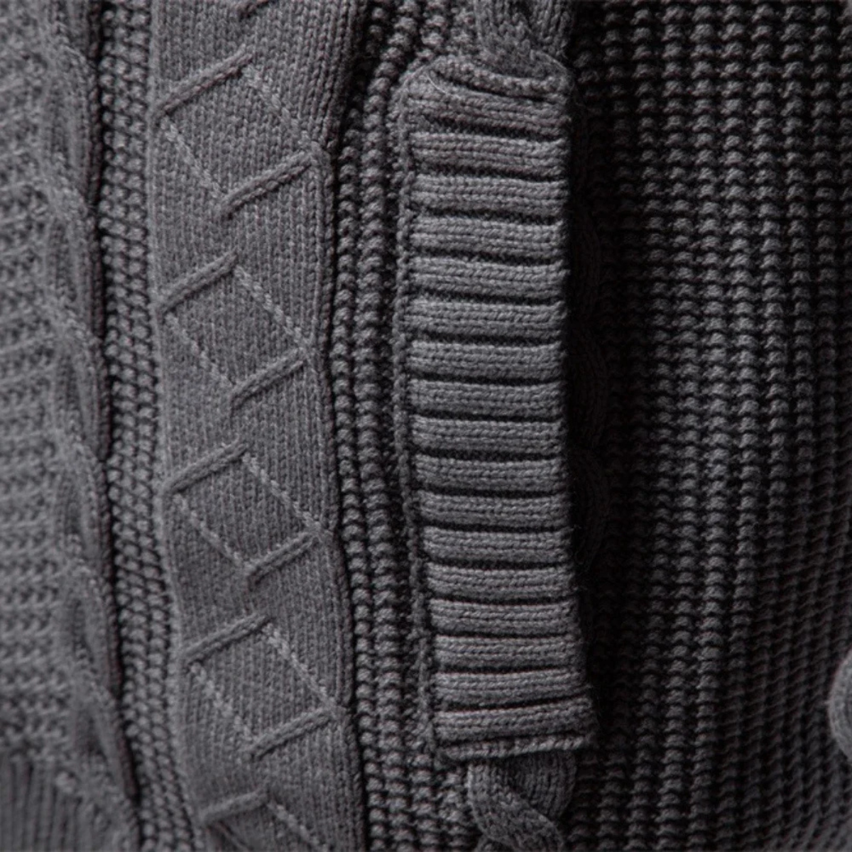 Axel | Men's Cable Knit Zip Cardigan Gray
