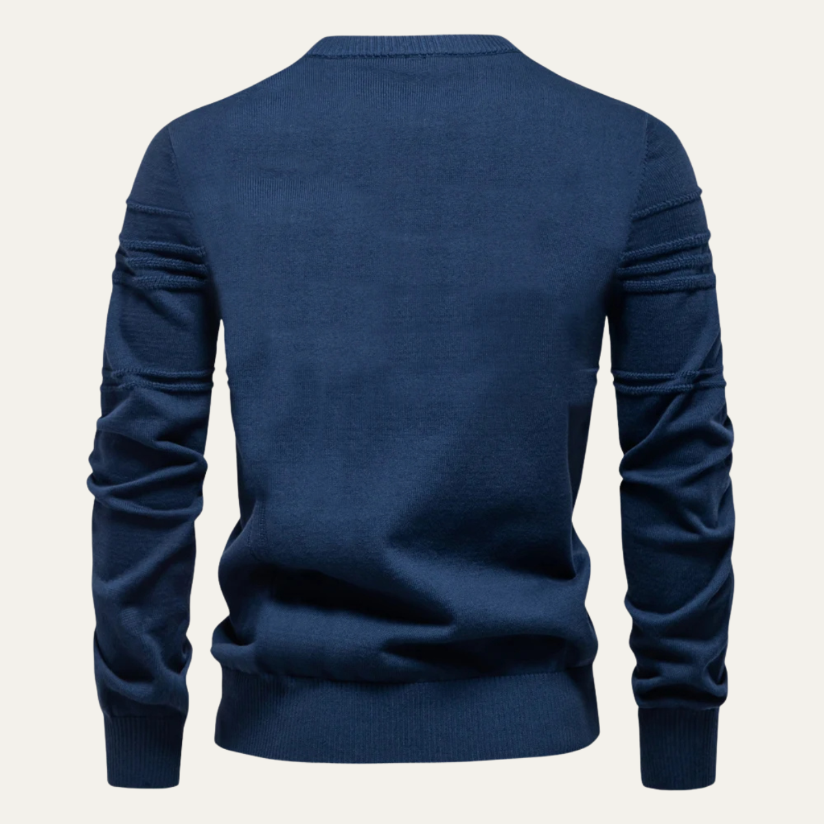 Jude | Men's Crew Neck Sweater Cream Cable Knit Detail