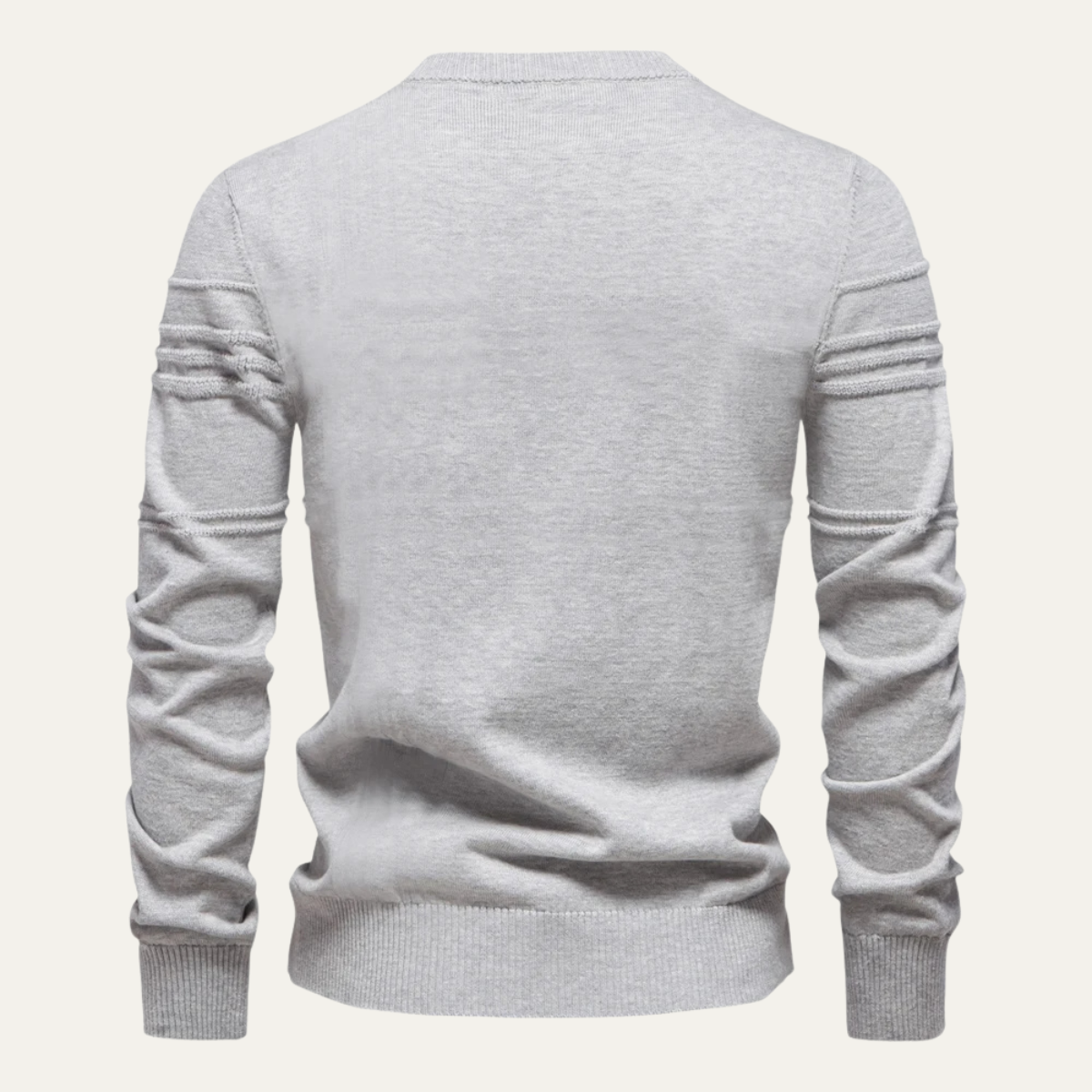Jude | Men's Crew Neck Sweater Cream Cable Knit Detail