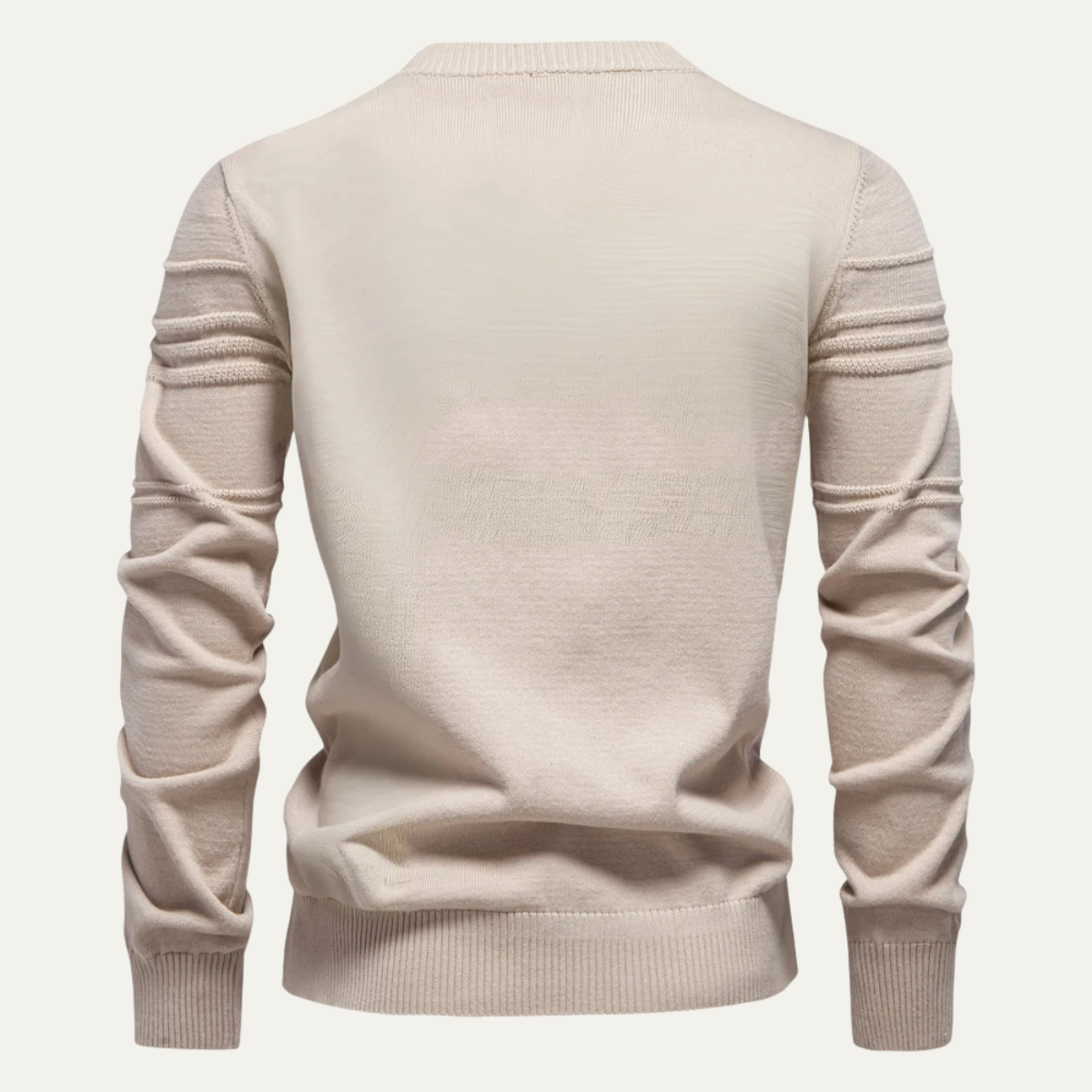 Jude | Men's Crew Neck Sweater Cream Cable Knit Detail