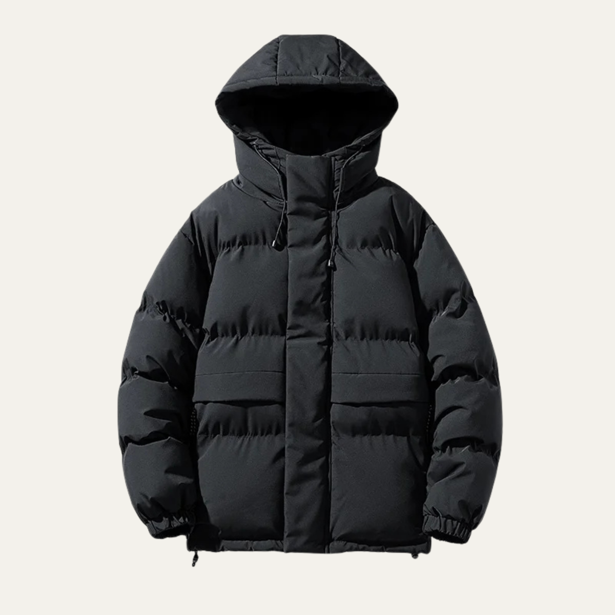 Jude | Men's Puffer Jacket Cream Hooded Quilted