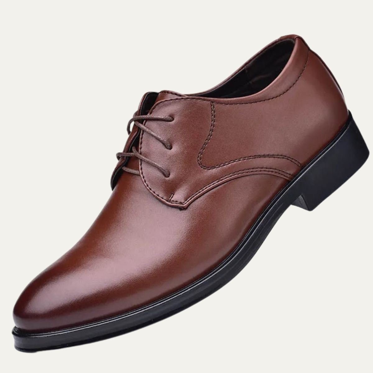 Axel | Men's Leather Oxford Dress Shoe Brown Black Sole