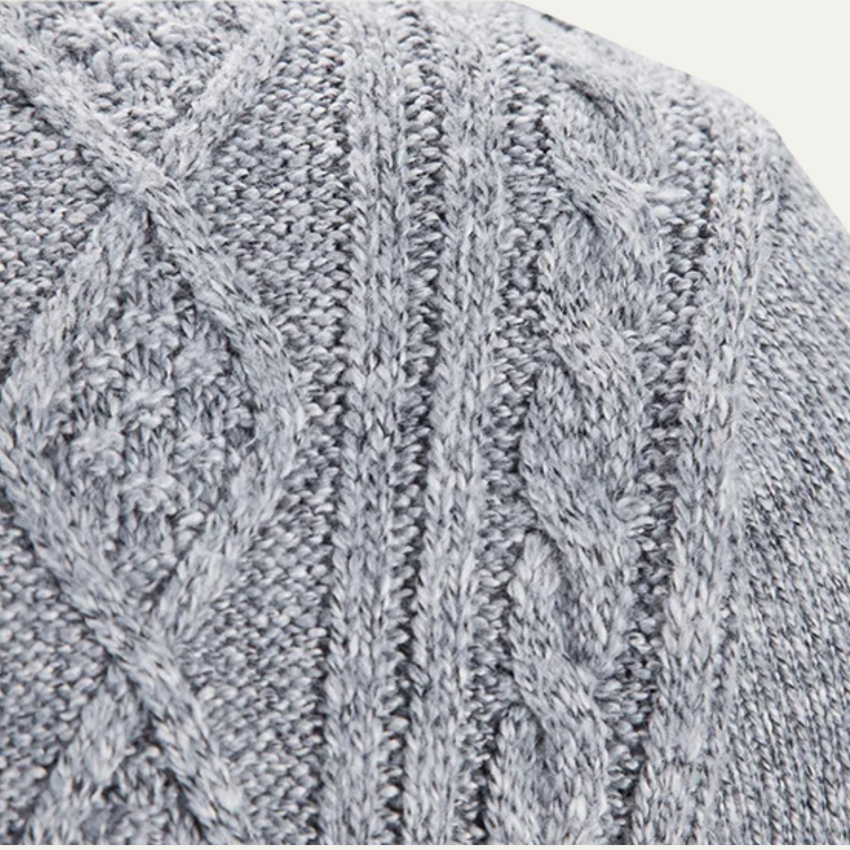Bram | Men's Cable Knit Cardigan Gray Zip Up