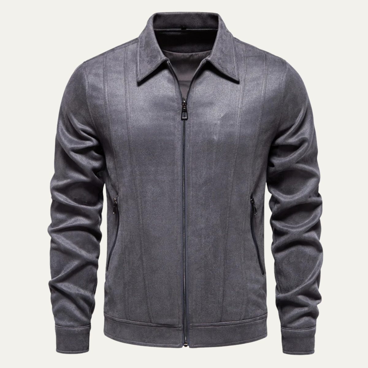 Voss | Men's Casual Zip Up Jacket Camel Wool Blend