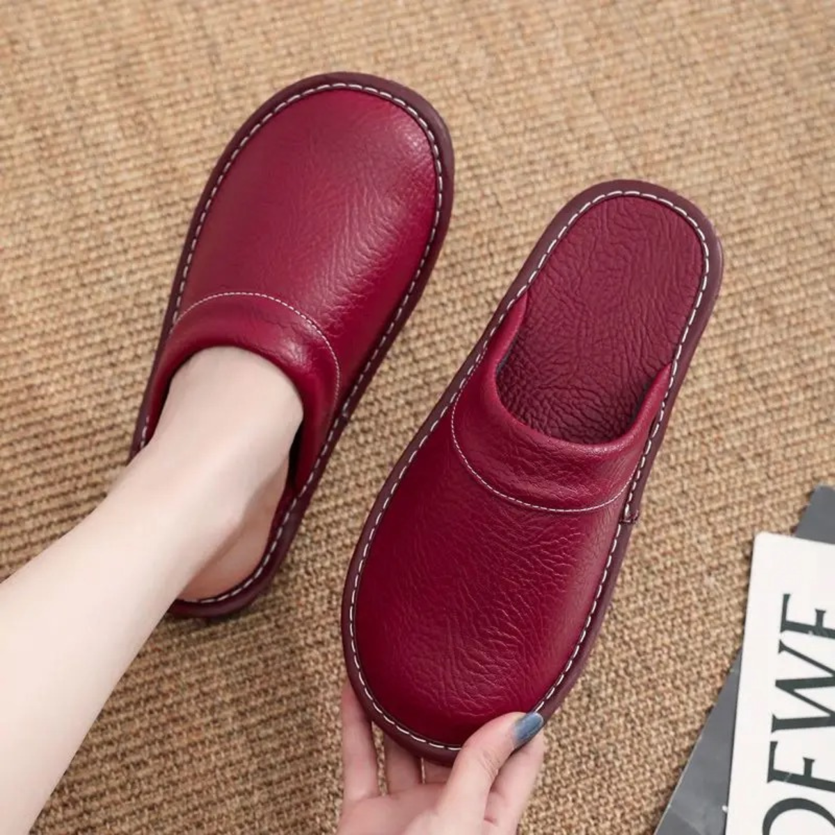 Bram | Men's Leather Slippers Black