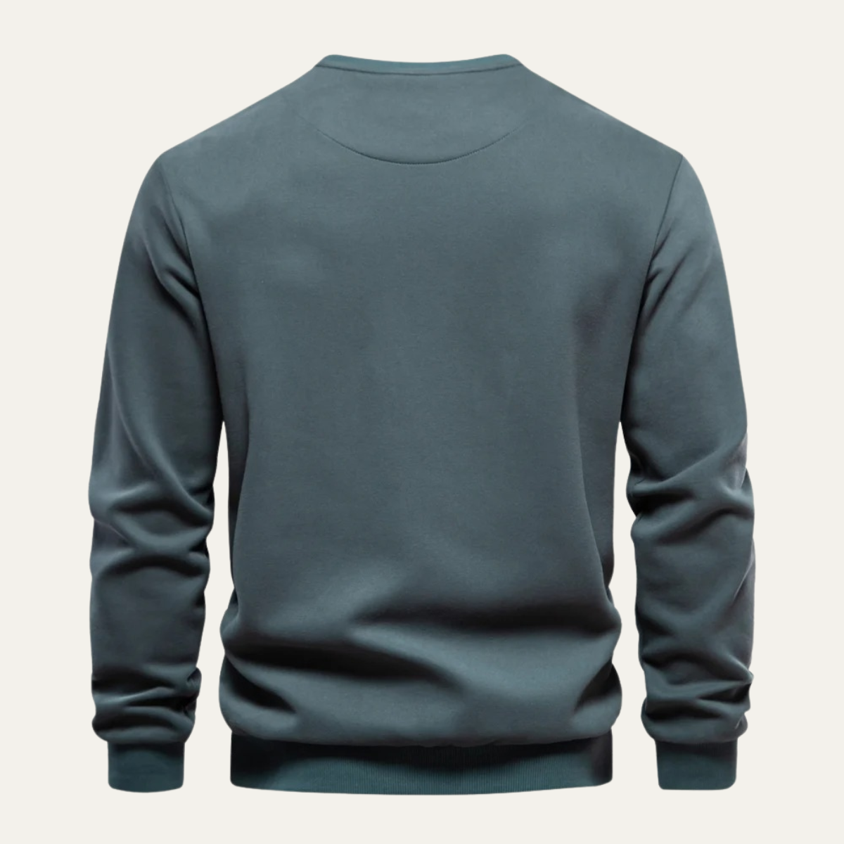 Arlo | Men's Casual Crew Neck Sweatshirt Cream Chest Pocket